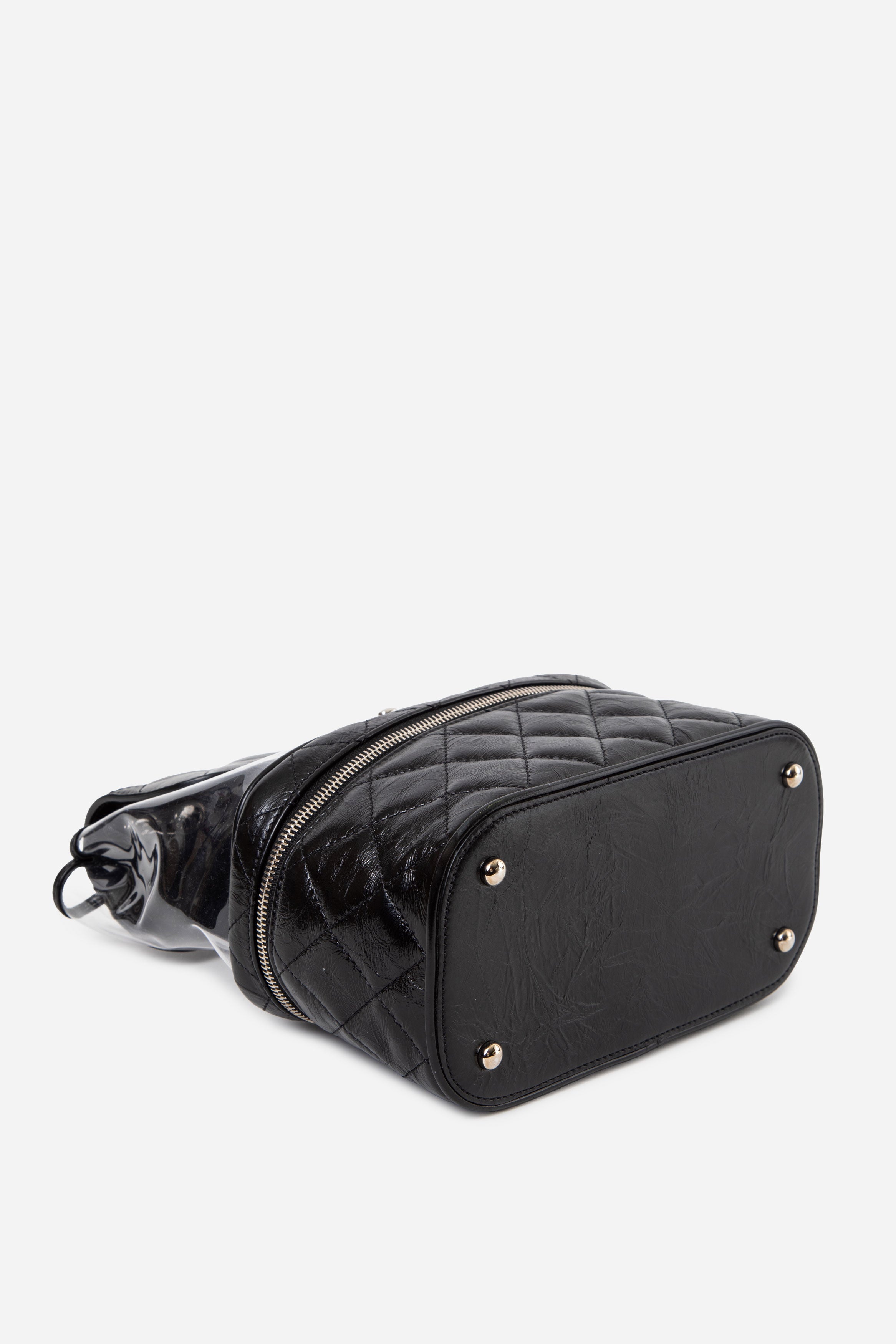 Pre-owned Chanel Black Calfskin PVC Quilted Crossbody