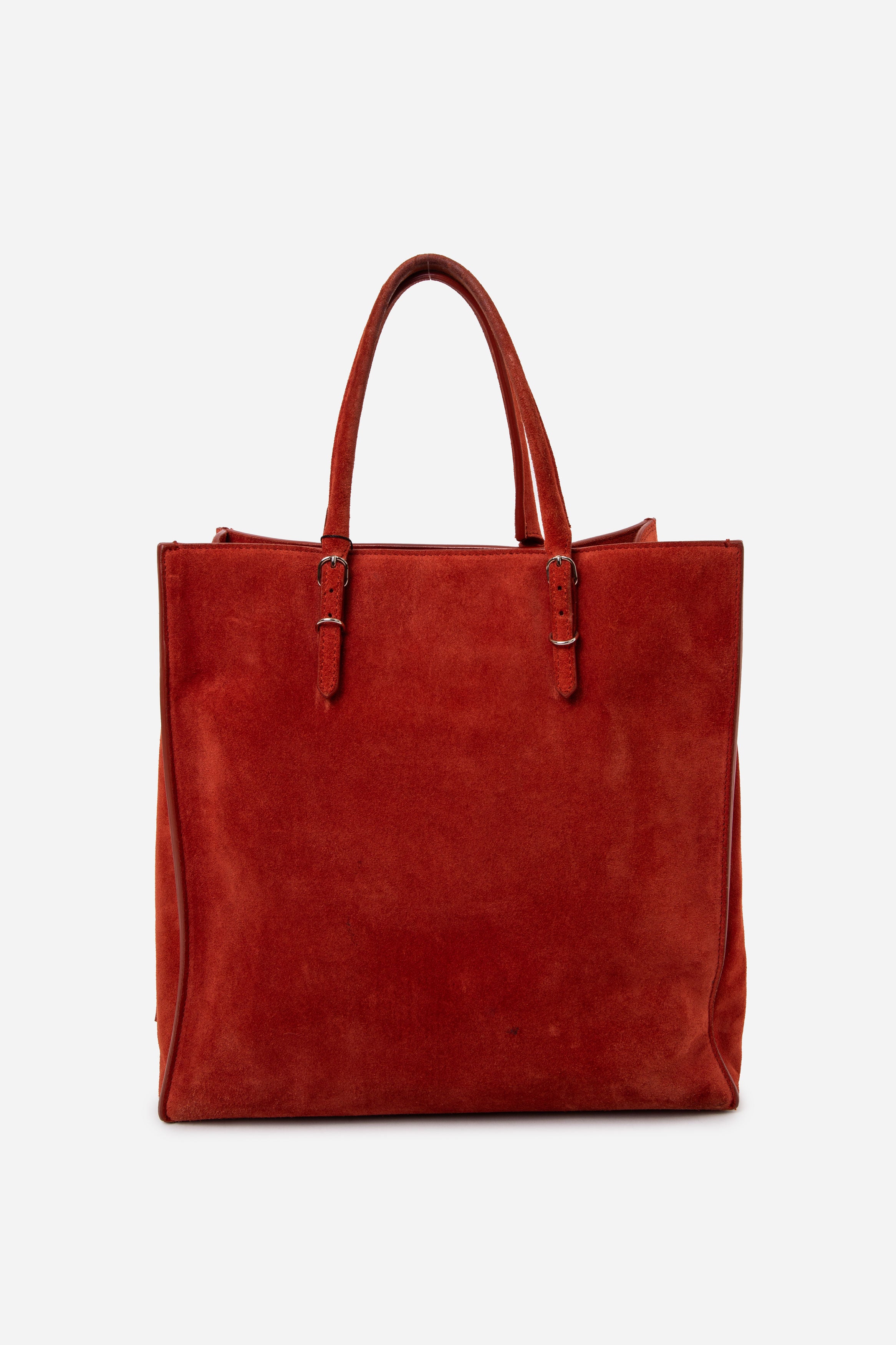 Balenciaga Red Suede Paprika Tote Bag