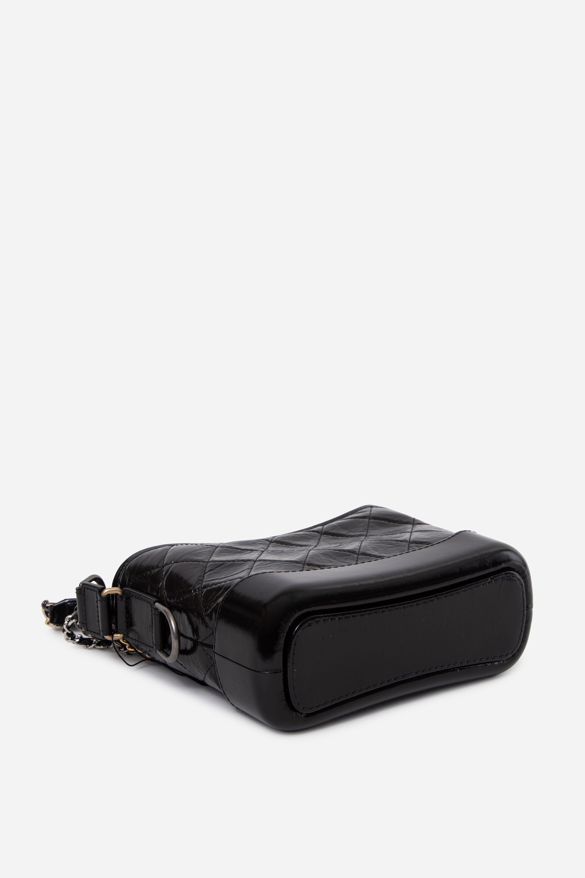 Pre-Owned Chanel Black Small Patent Gabrielle Hobo Bag