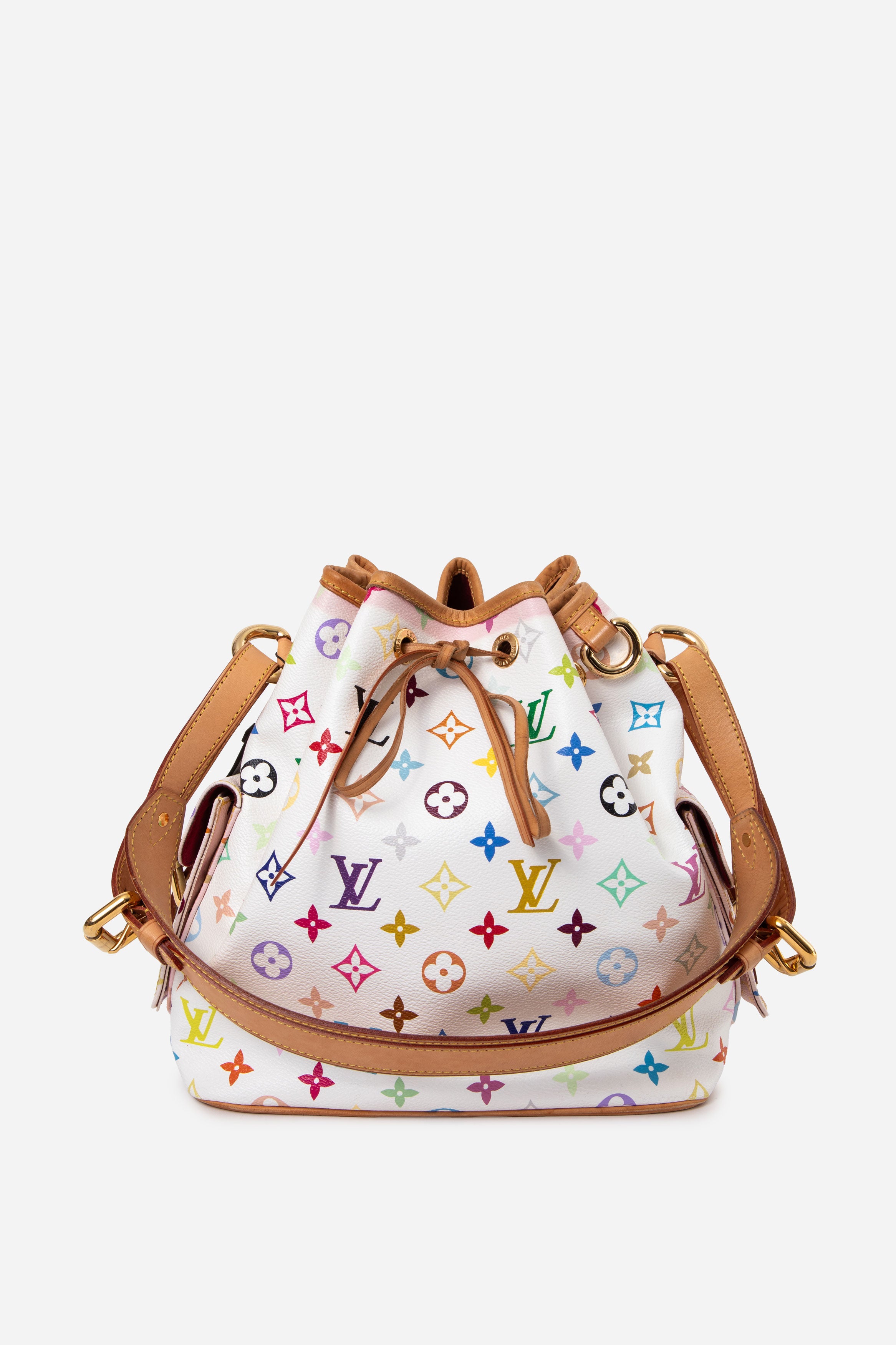 Louis Vuitton White Monogram Multicolor Petit Noe Shoulder Bag