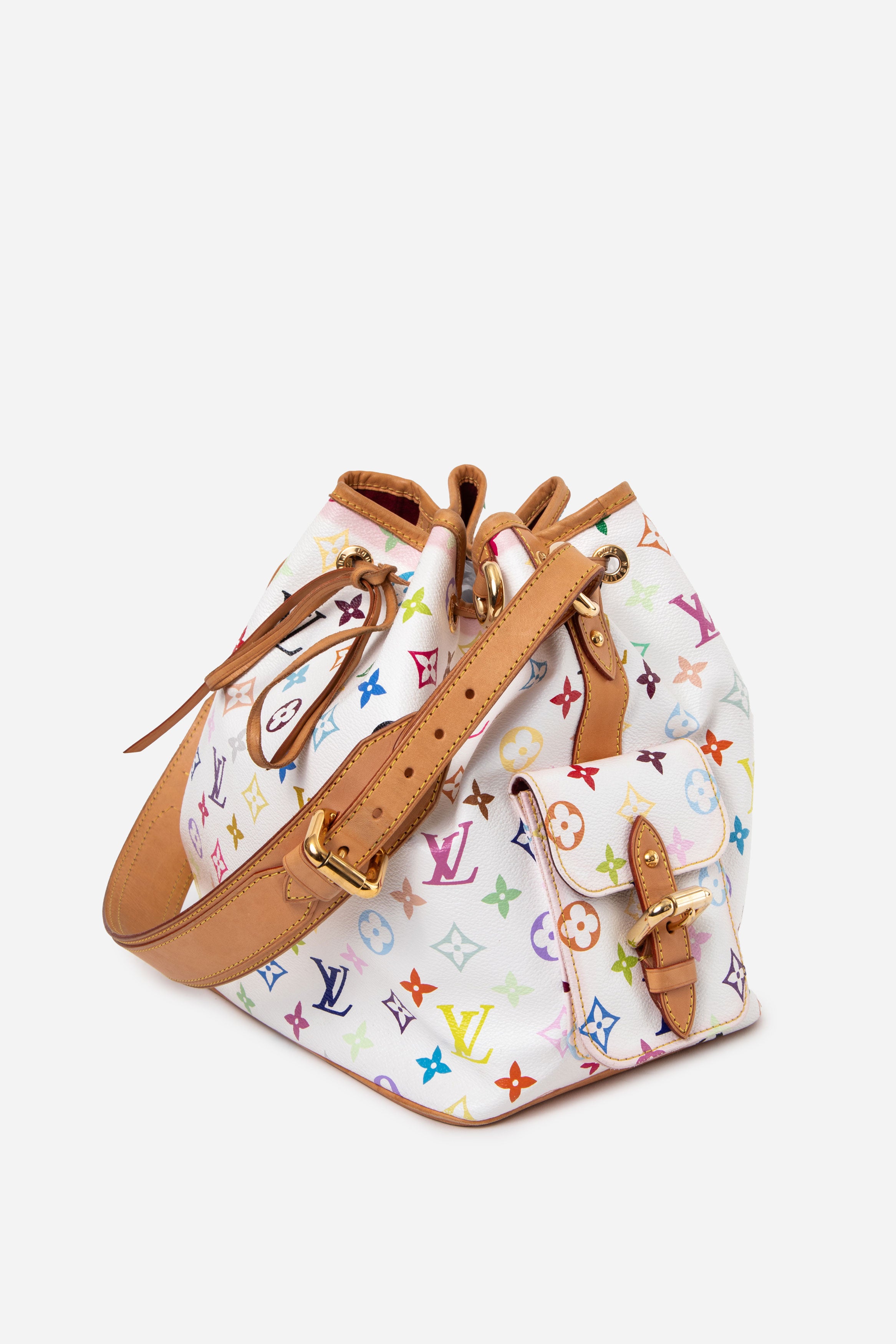 Louis Vuitton White Monogram Multicolor Petit Noe Shoulder Bag
