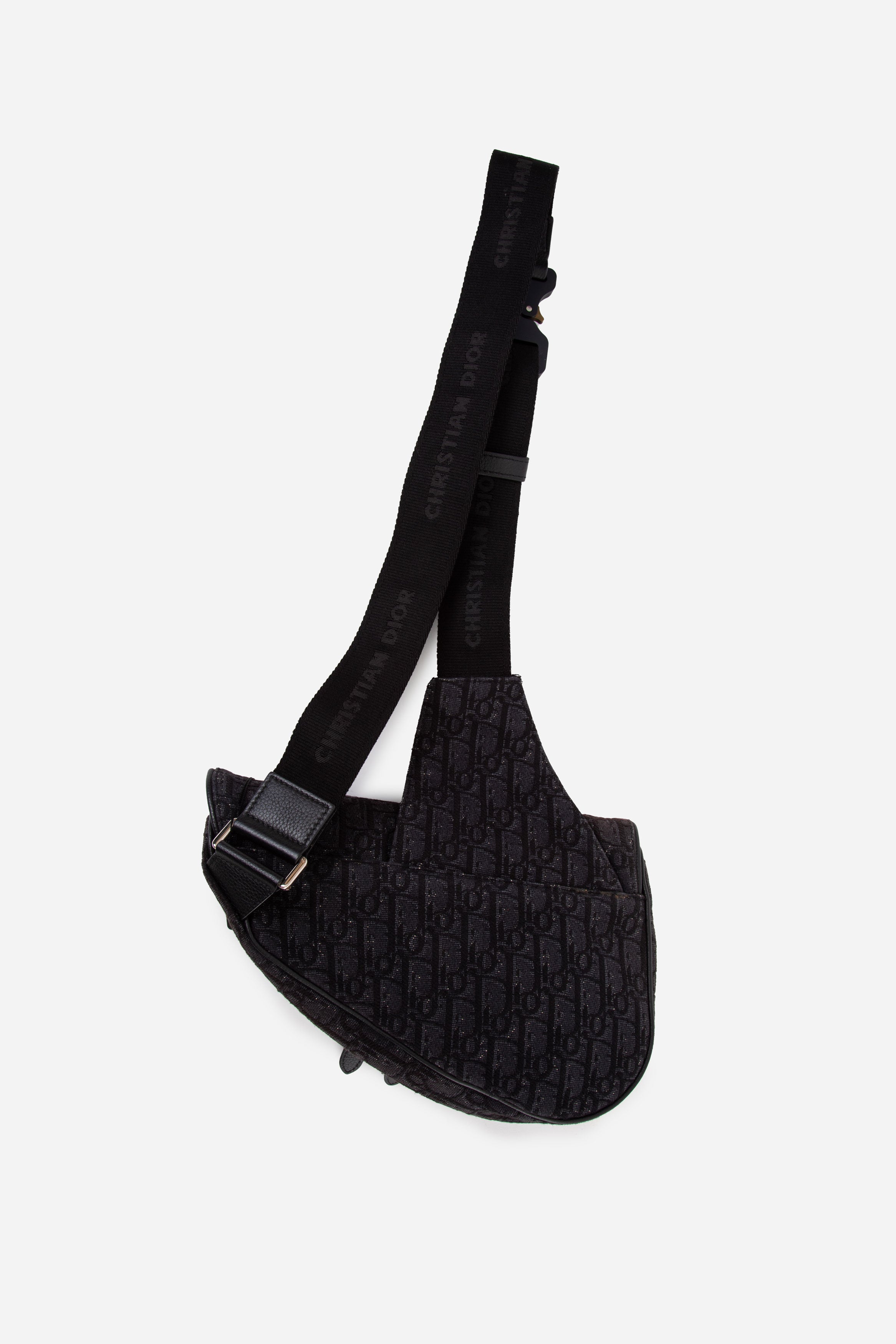 Christian Dior 2019 Black Oblique Mens Saddle Bag