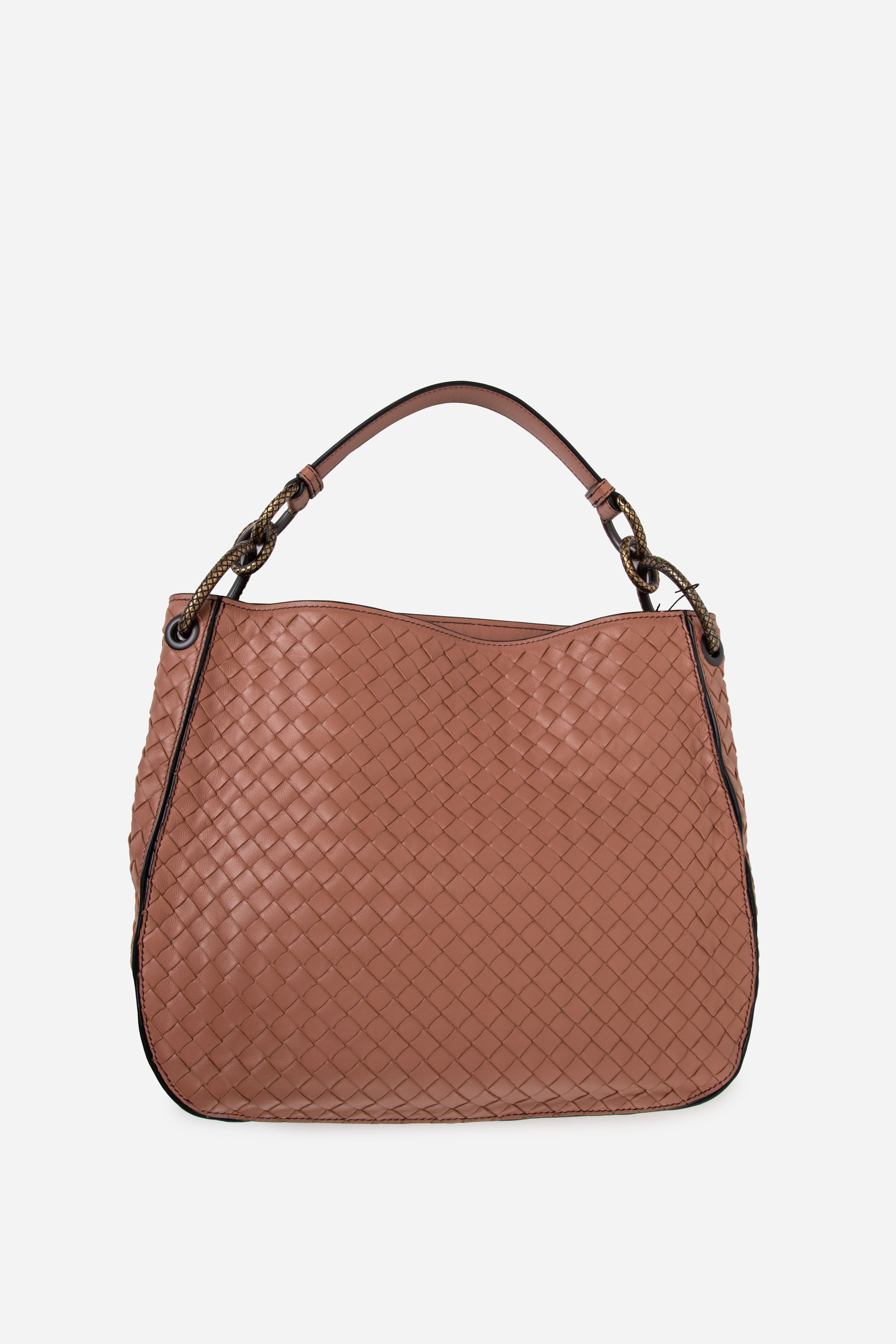 Bottega Veneta Brown Nappa Intrecciato Small Loop Dahlia Bag