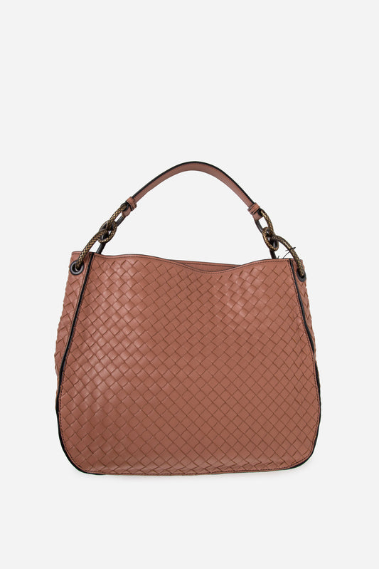 Bottega Veneta Brown Nappa Intrecciato Small Loop Dahlia Bag