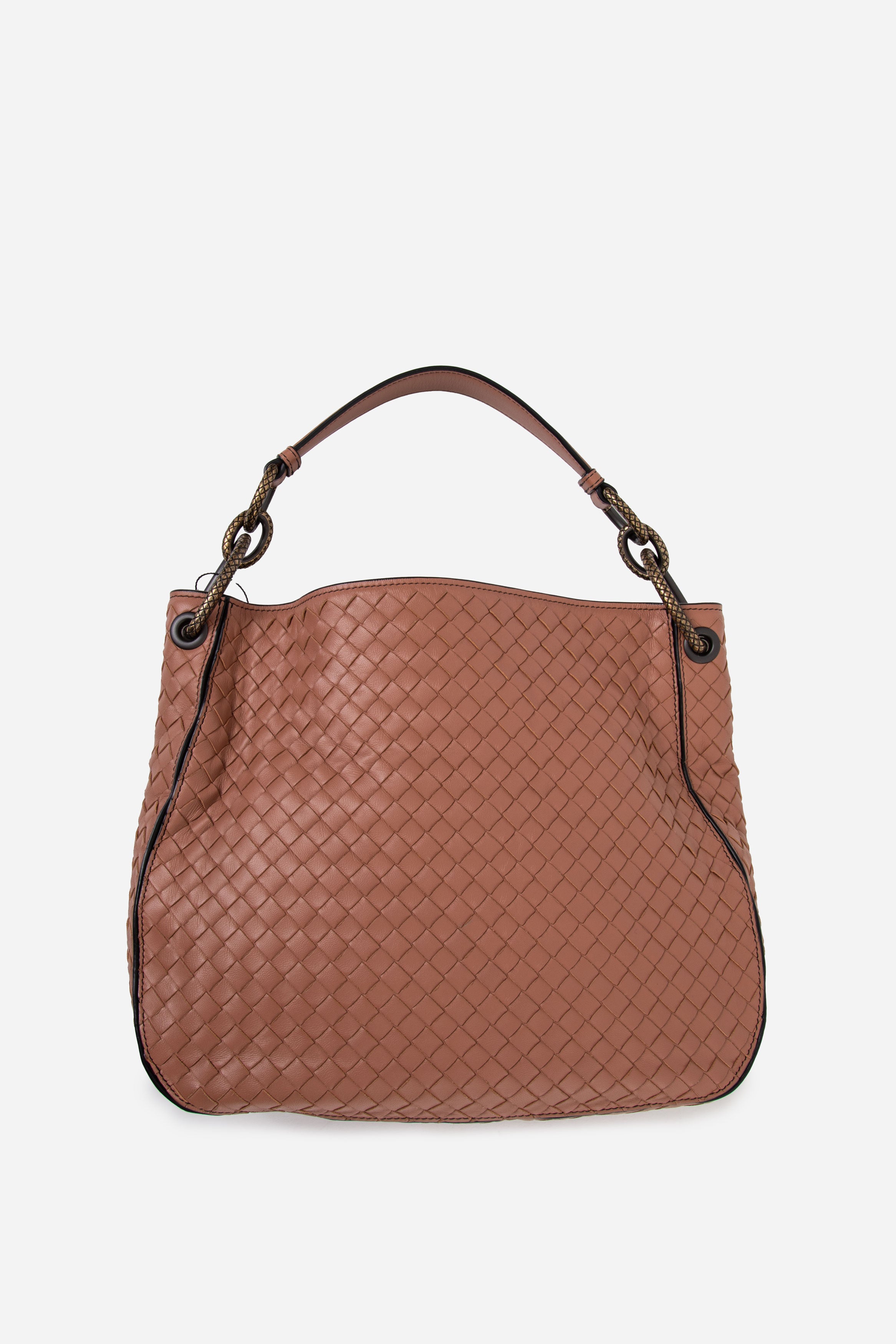 Bottega Veneta Brown Nappa Intrecciato Small Loop Dahlia Bag