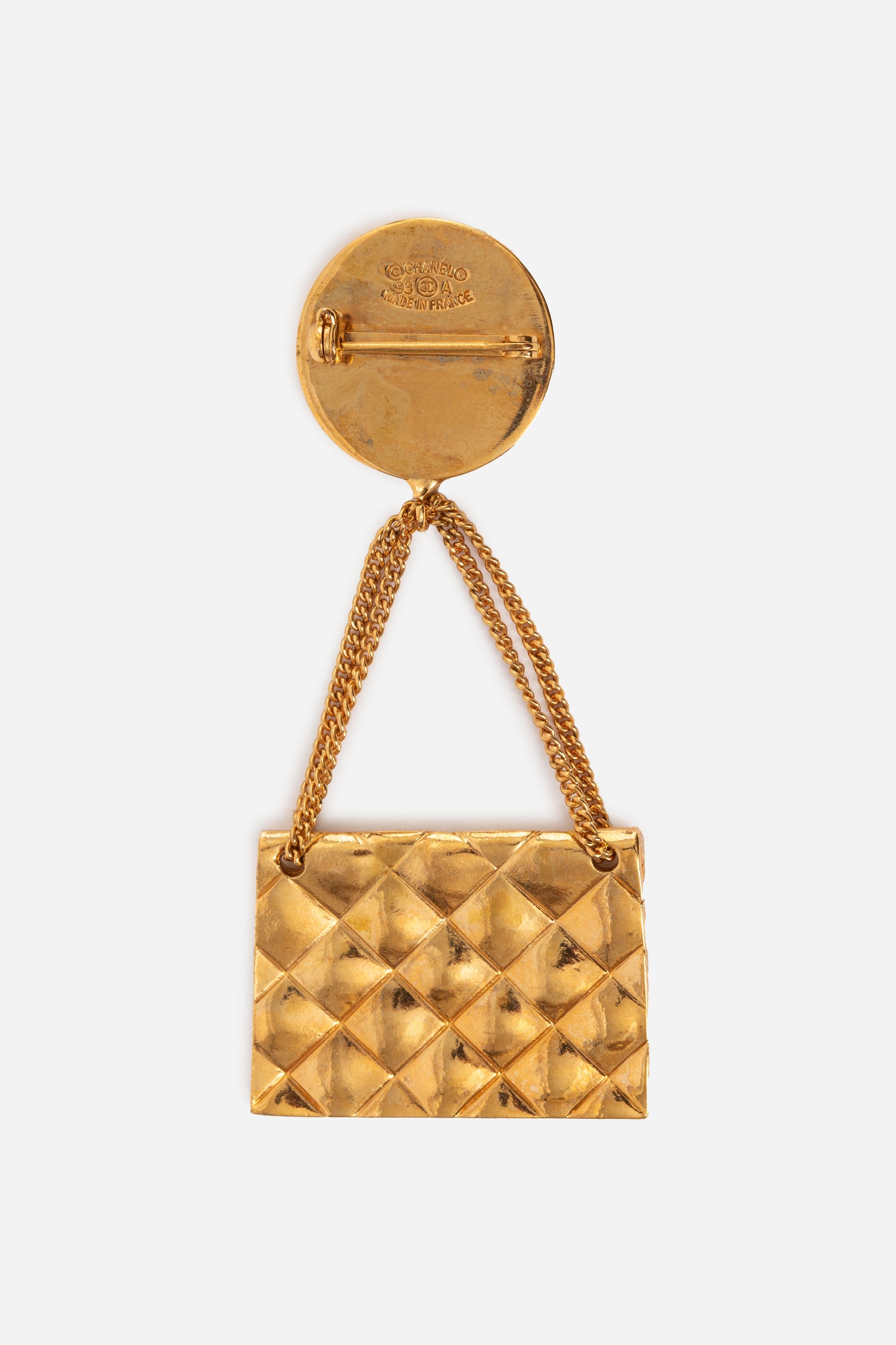 Pre-Owned Chanel 1995 Gold-Plated CC Swing Bag Brooch