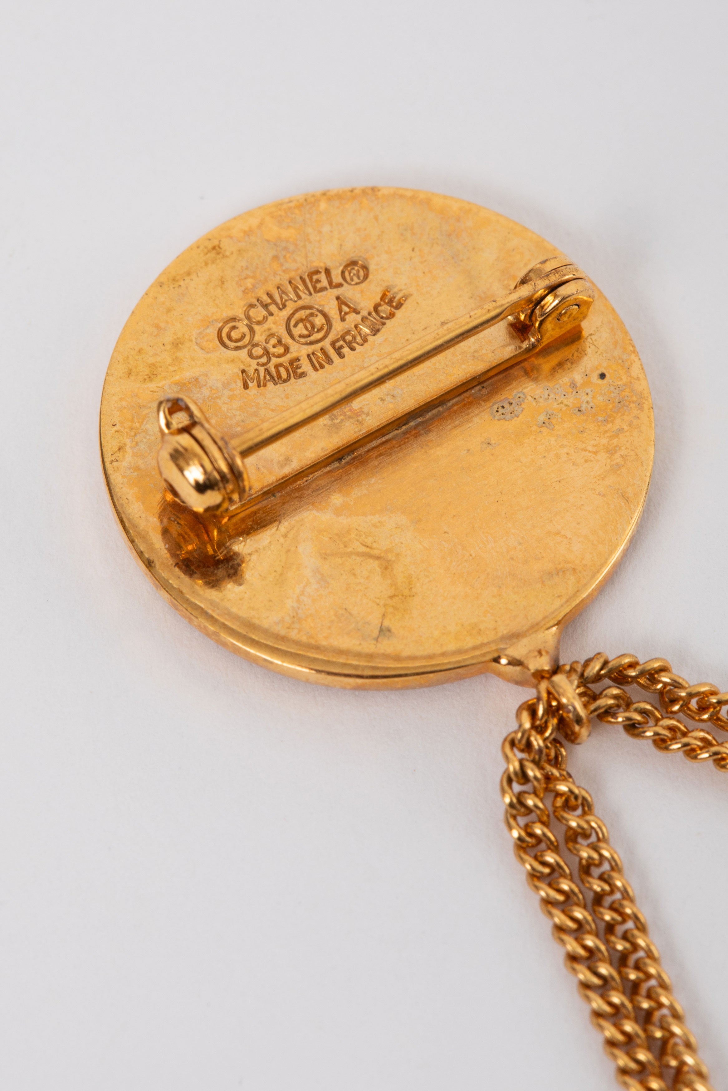 Pre-Owned Chanel 1995 Gold-Plated CC Swing Bag Brooch