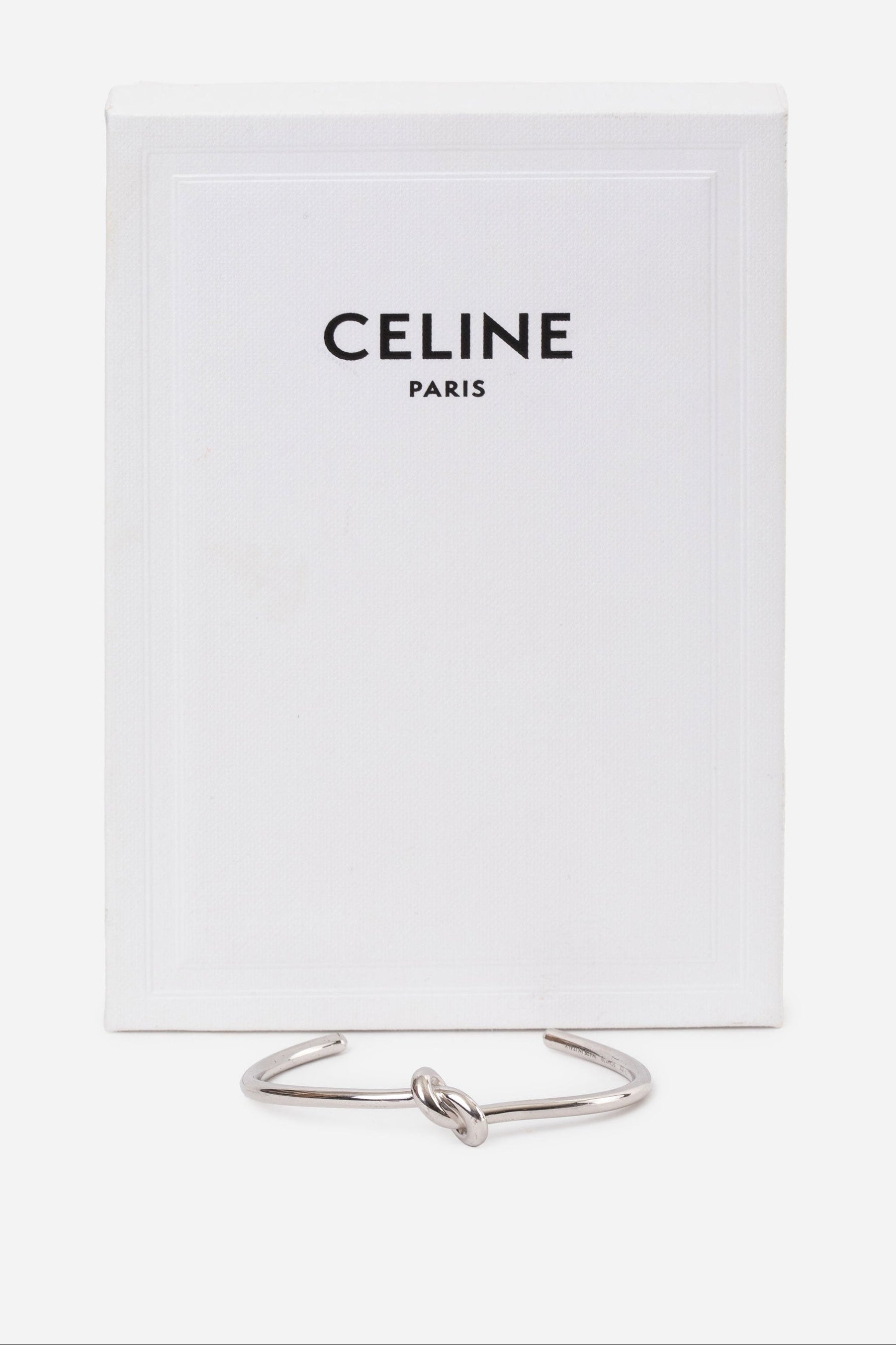 Celine Knot extra-thin bracelet in brass with rhodium finish