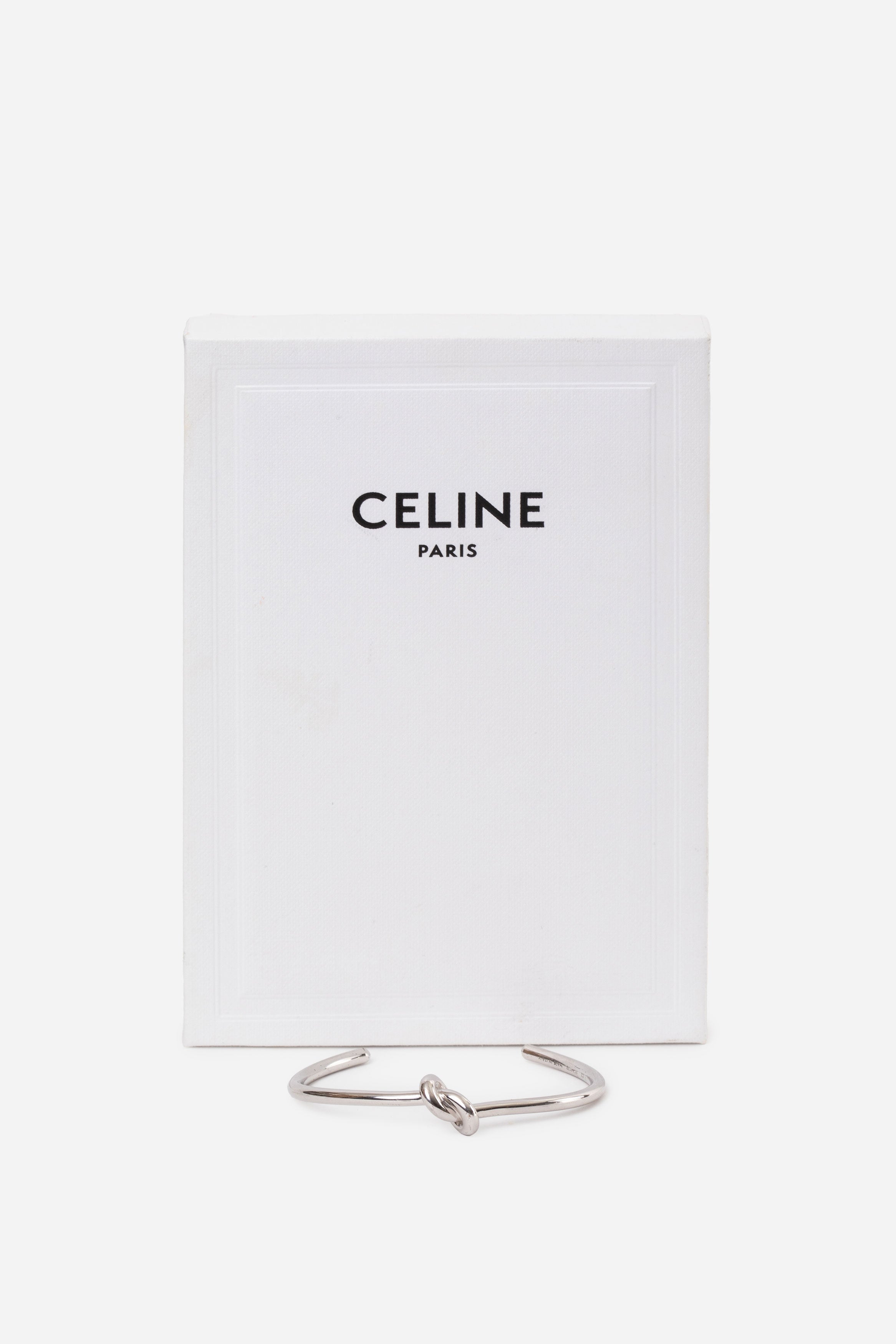 Celine Knot extra-thin bracelet in brass with rhodium finish