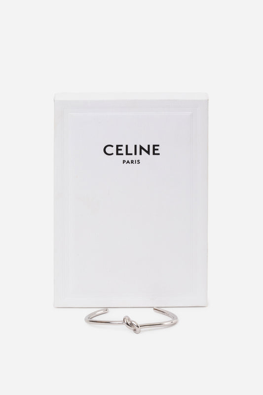 Celine Knot extra-thin bracelet in brass with rhodium finish