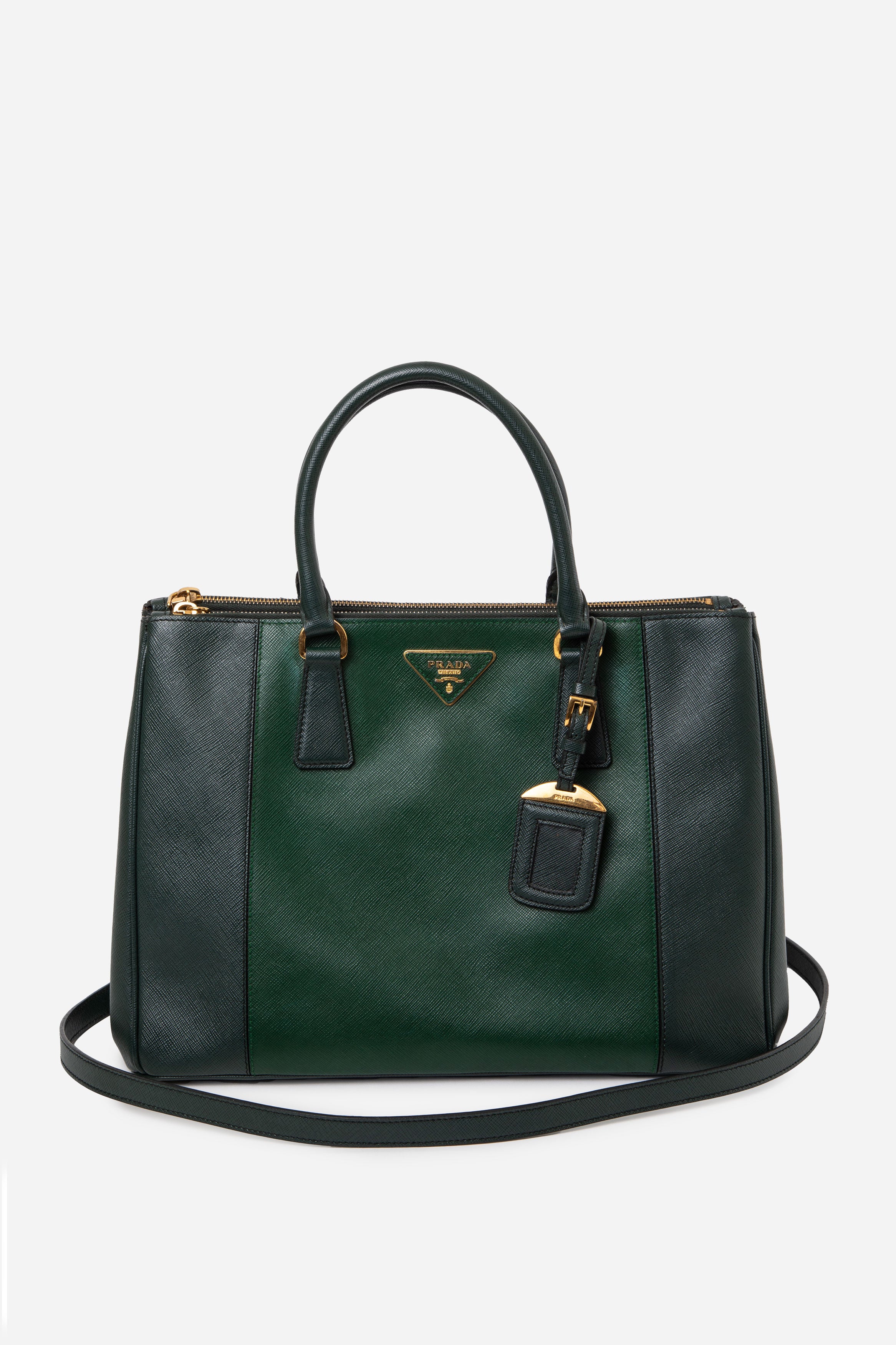 Prada Saffiano Lux Bi-Color Large Galleria Double Zip Tote