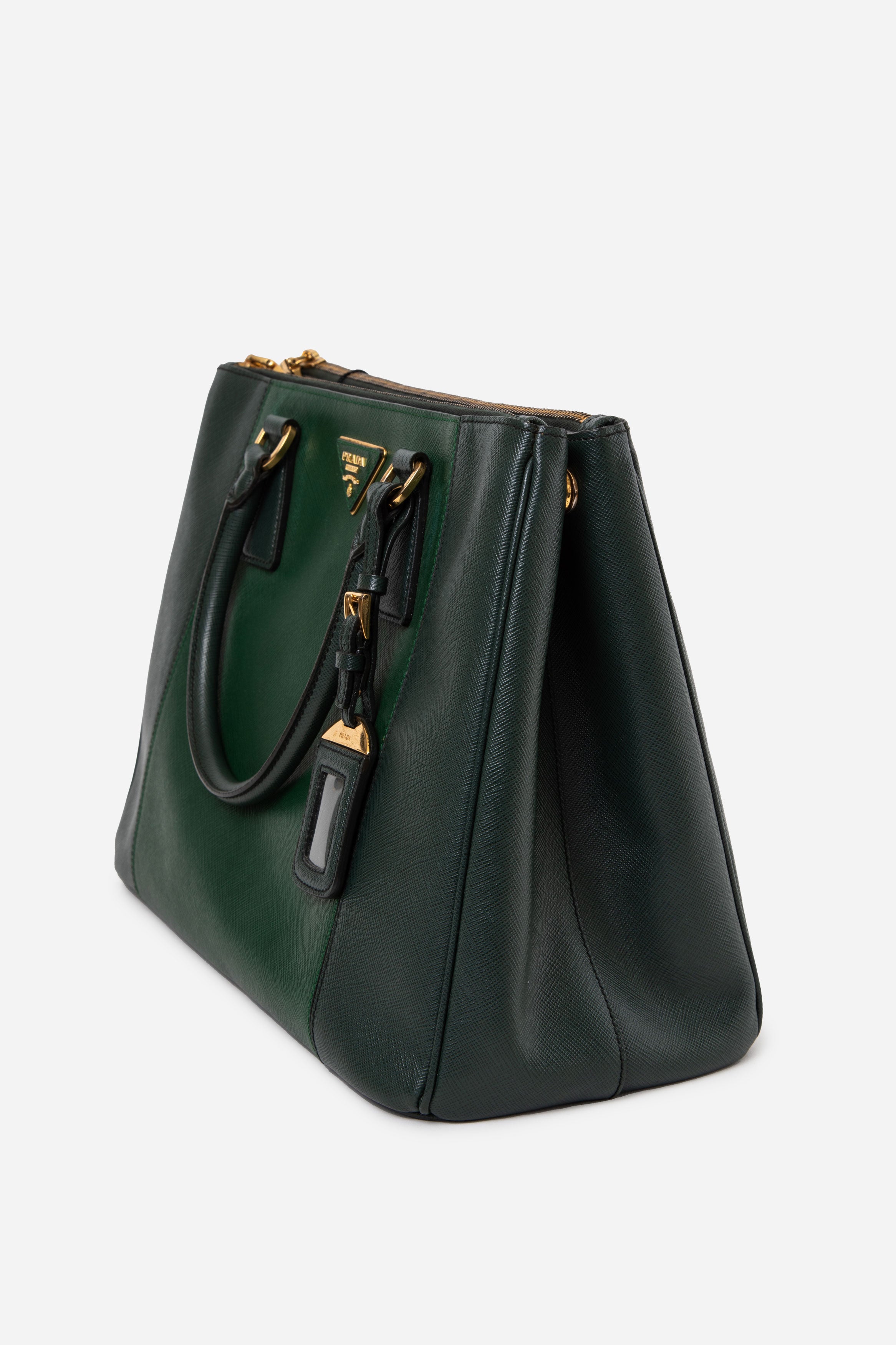 Prada Saffiano Lux Bi-Color Large Galleria Double Zip Tote