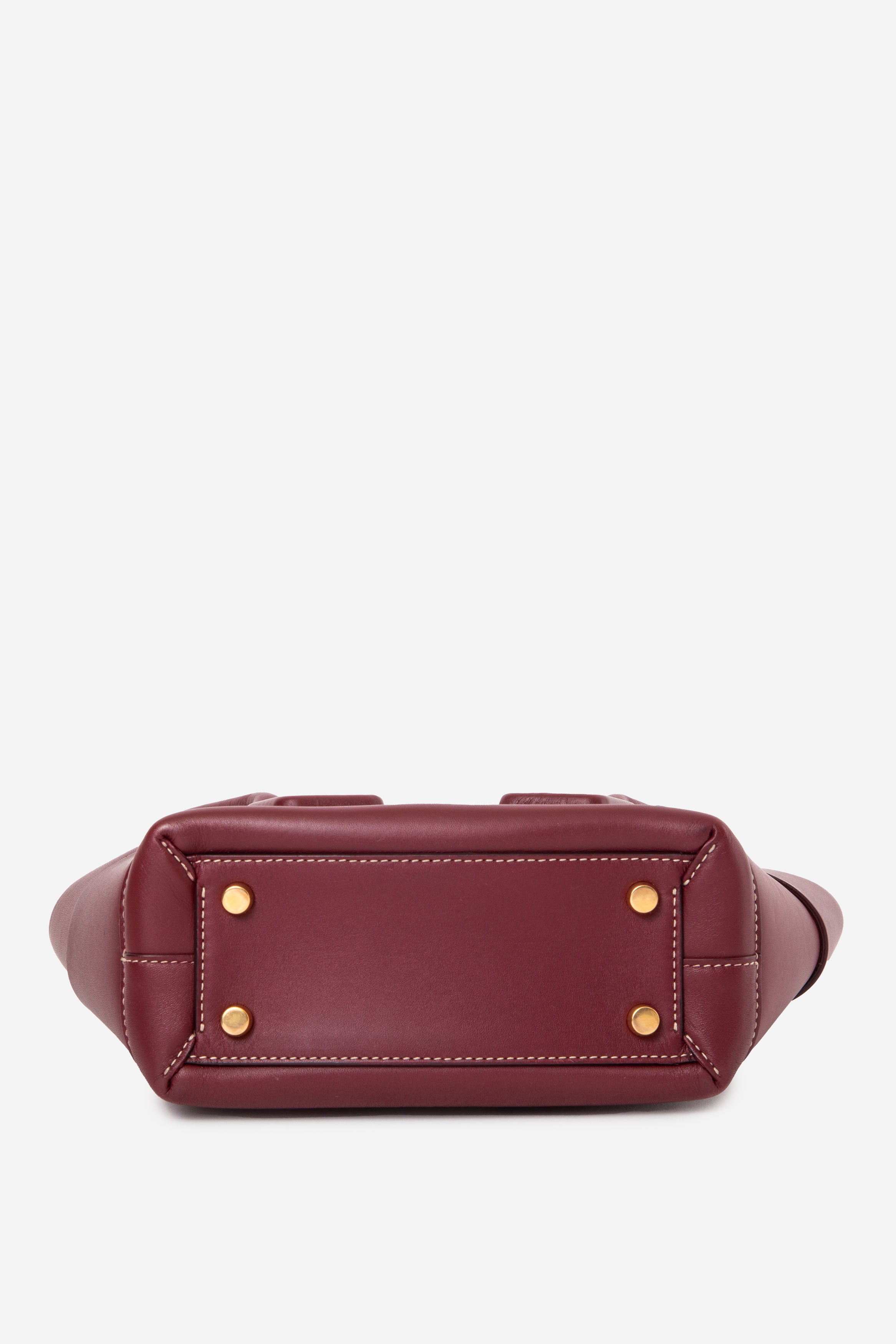 Bottega Veneta Burgundy Calfskin Mini Maxi Intrecciato Arco Shoulder Bag