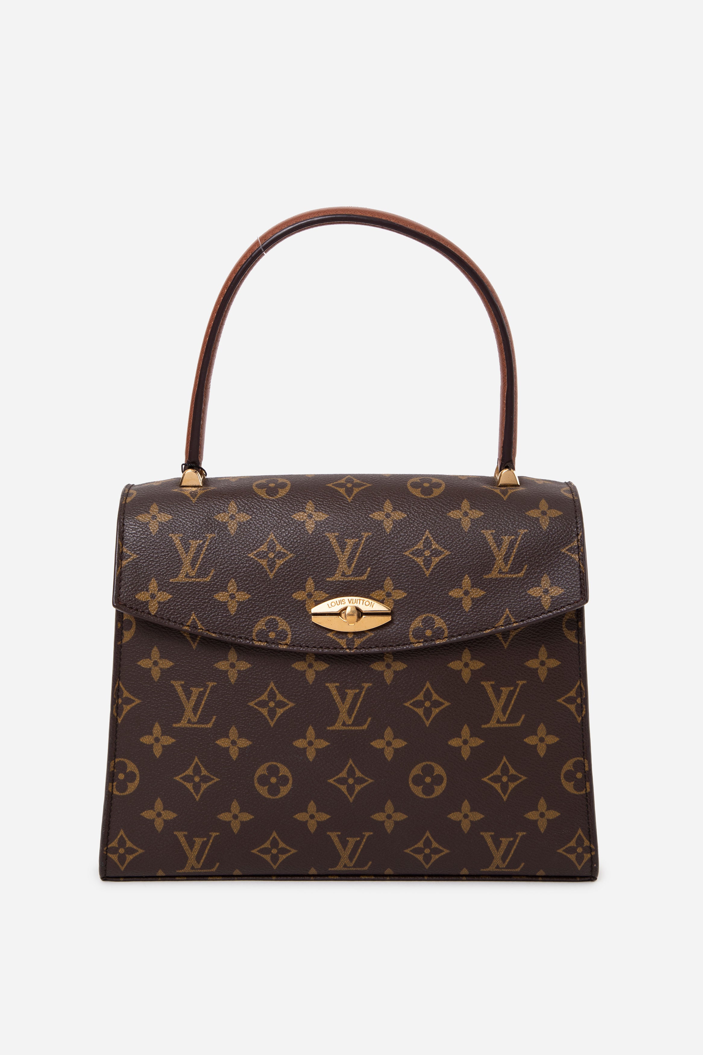 Louis Vuitton 1992 Brown Monogram Canvas Malesherbes Top Handle Bag
