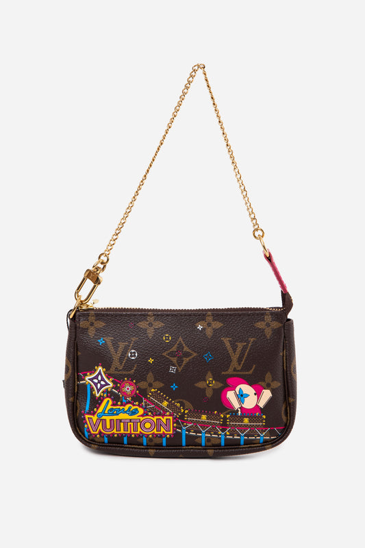 Louis Vuitton 2020 Christmas Animation Roller Coaster Mini Pochette Accessories Pivoine