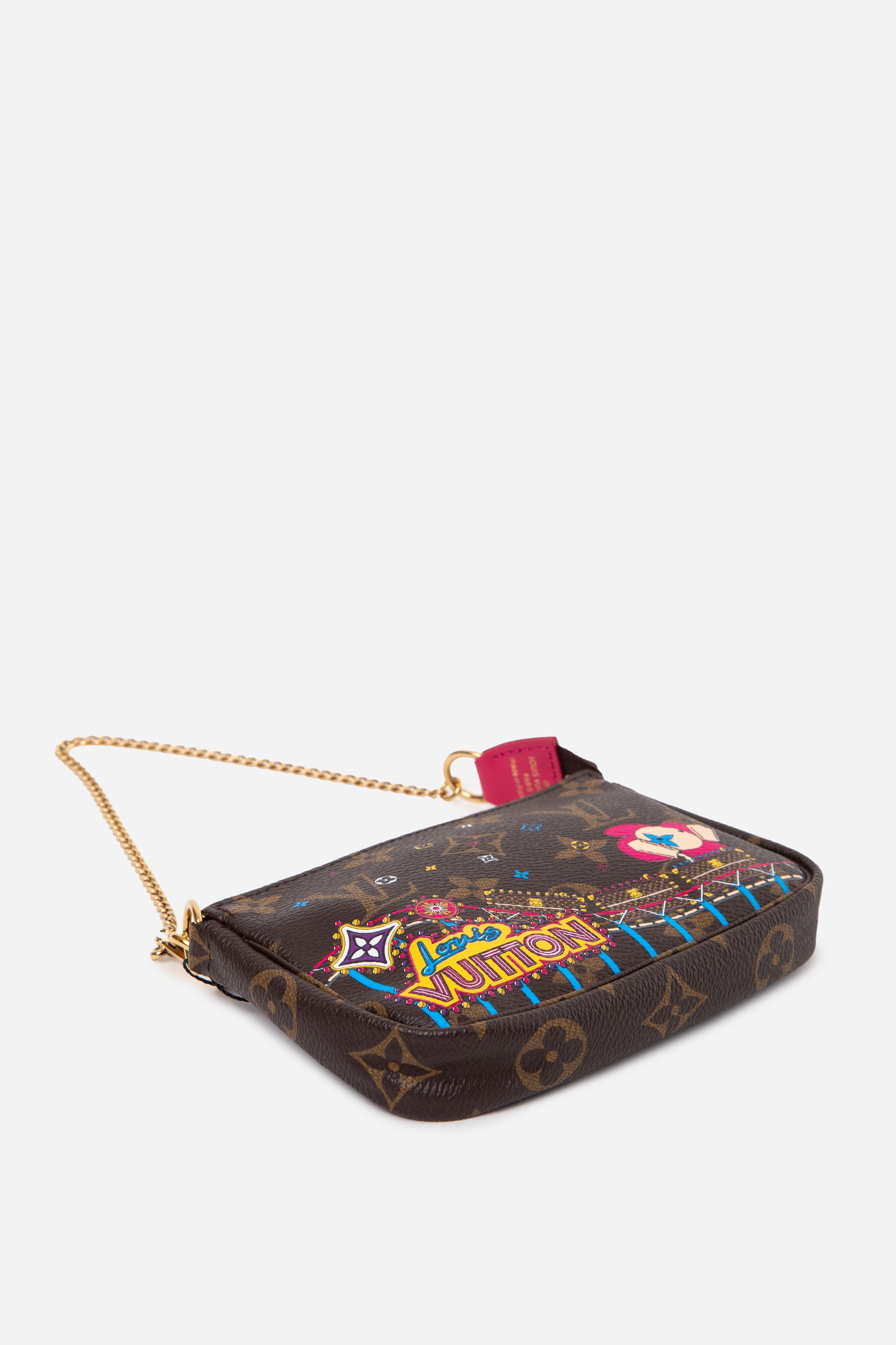 Louis Vuitton 2020 Christmas Animation Roller Coaster Mini Pochette Accessories Pivoine