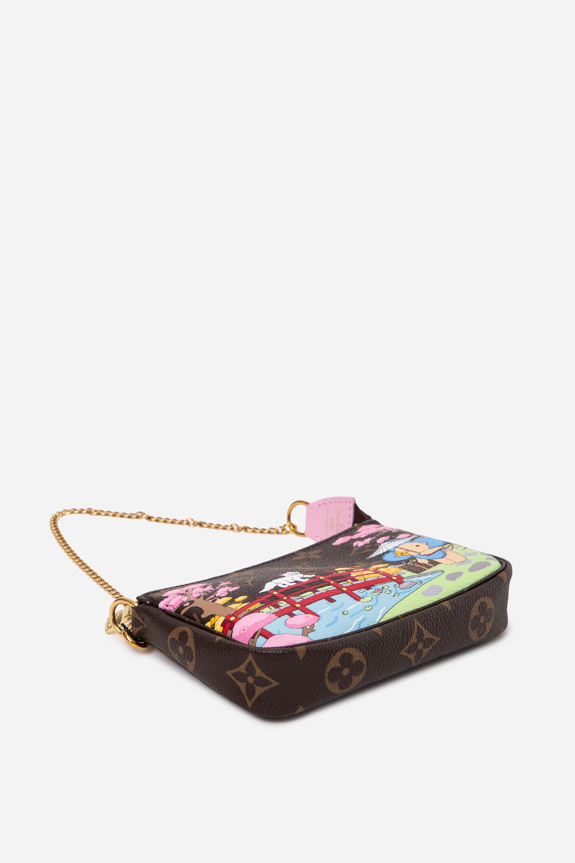 Louis Vuitton Monogram 2021 Christmas Animation Japanese Garden Mini Pochette Accessories Wisteria Pink
