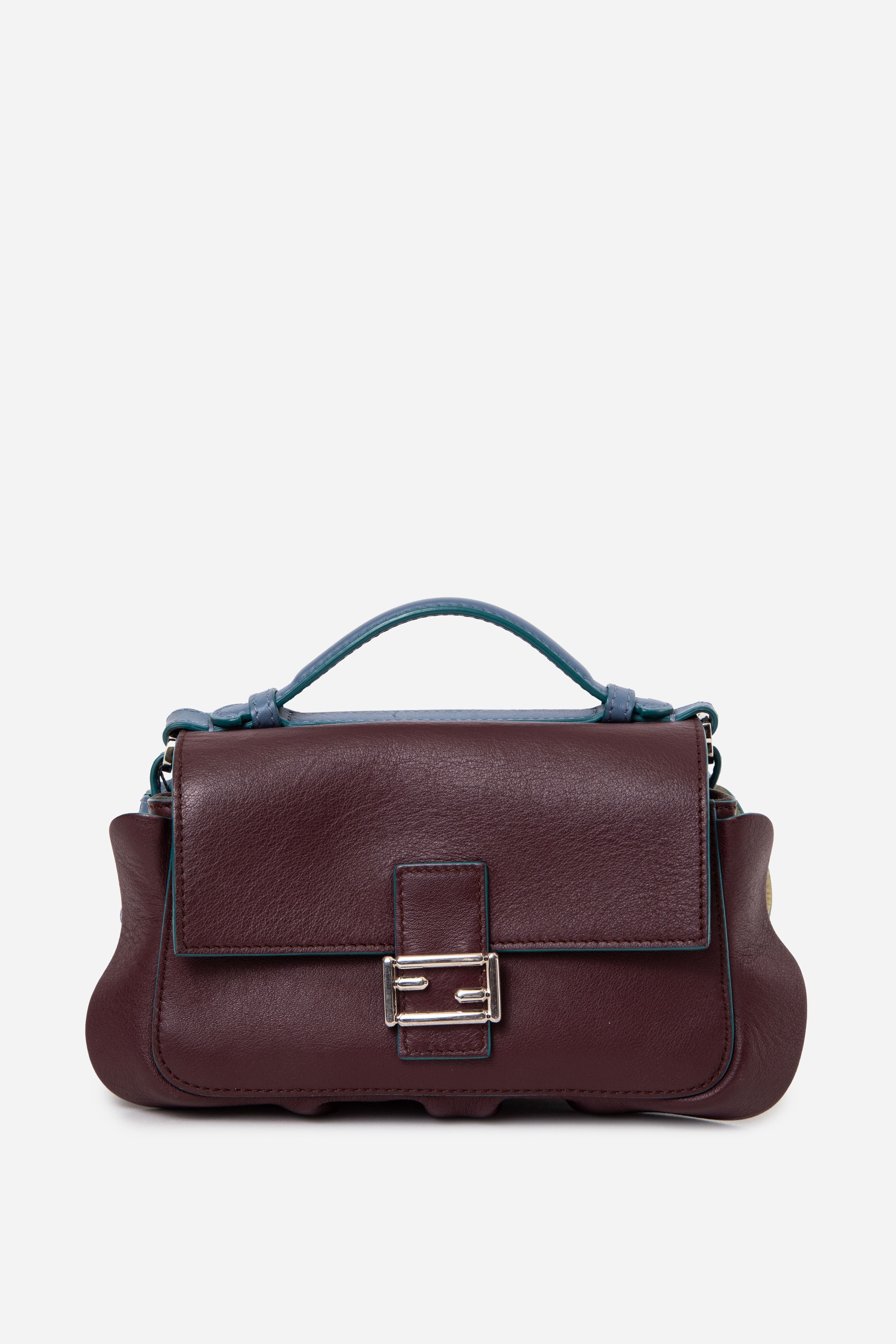 Fendi Tri-Color Vitello Dolce Wave Double Baguette Crossbody Bag