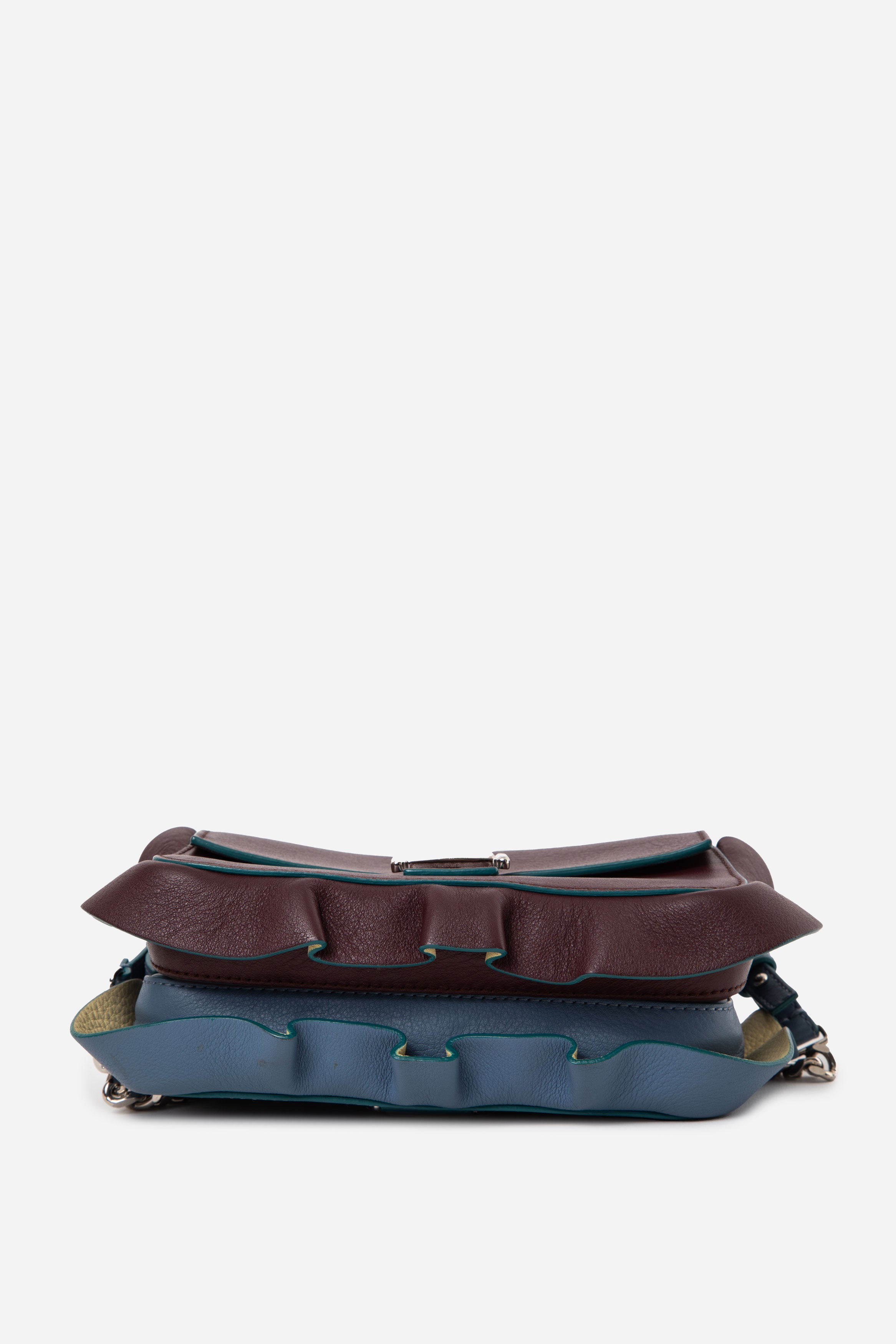 Fendi Tri-Color Vitello Dolce Wave Double Baguette Crossbody Bag