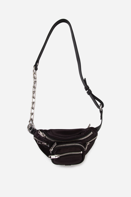 Alexander Wang Black Satin Attica Mini Belt Bag
