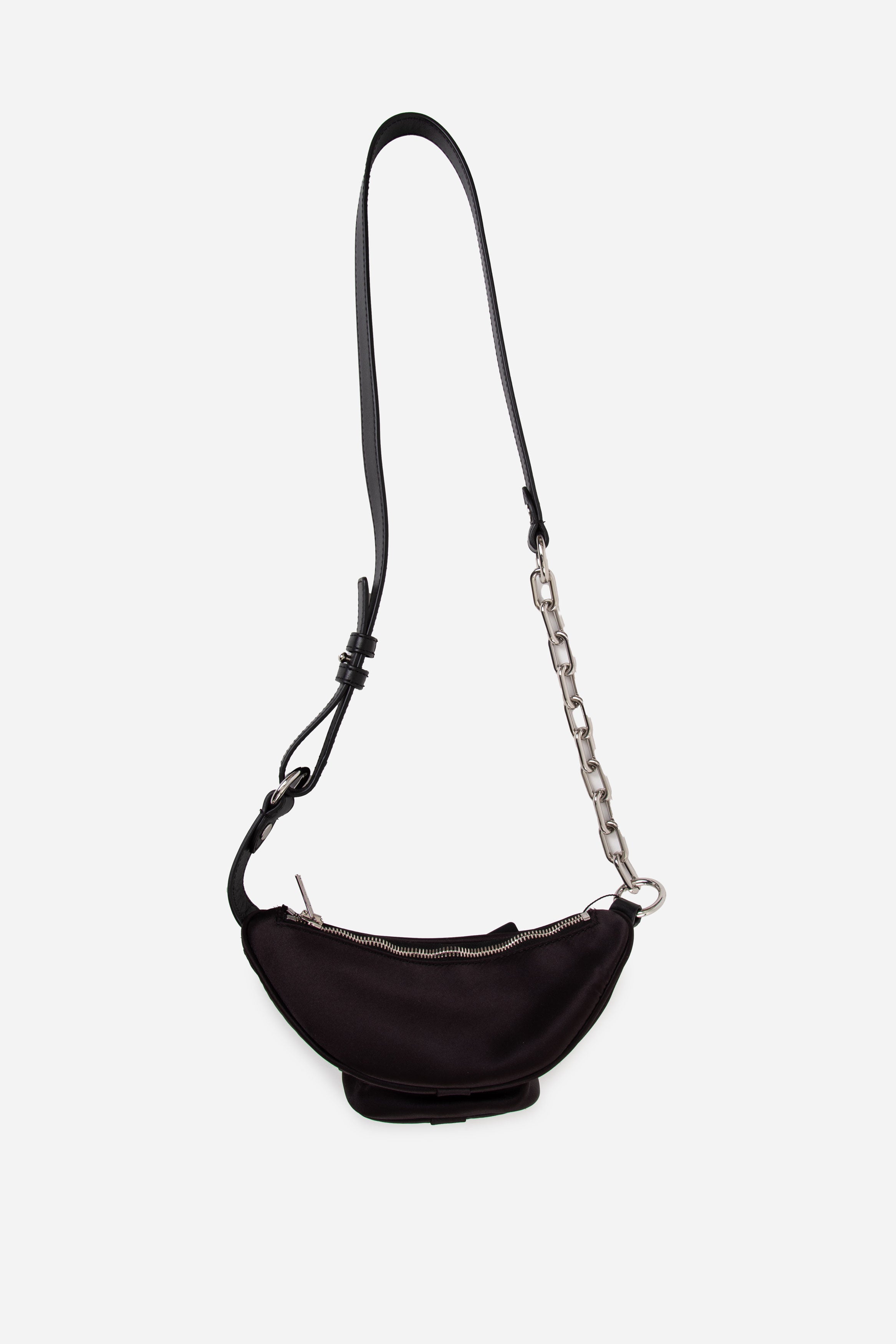 Alexander Wang Black Satin Attica Mini Belt Bag