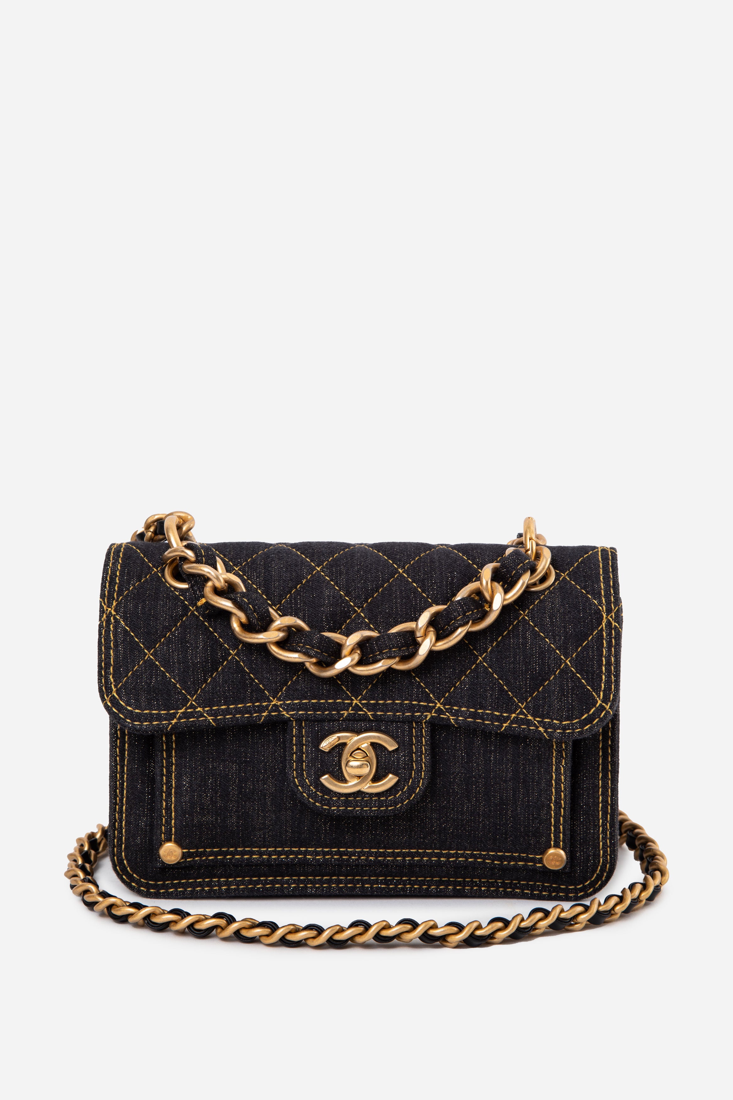 Pre-Owned Chanel 23S Denim Double You Flap Bag