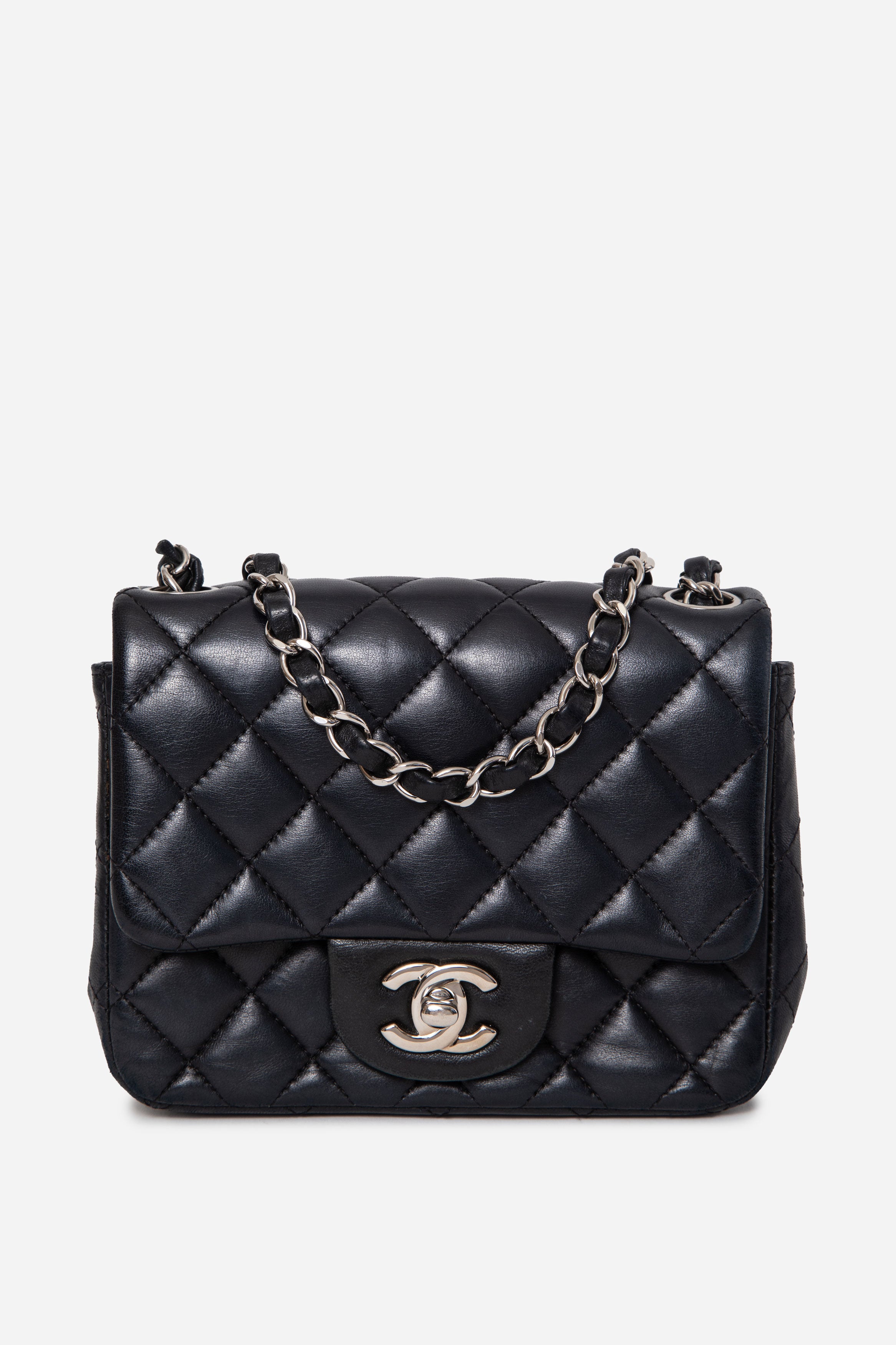 Pre-Owned Chanel 2016 Lambskin Mini Square Flap Bag