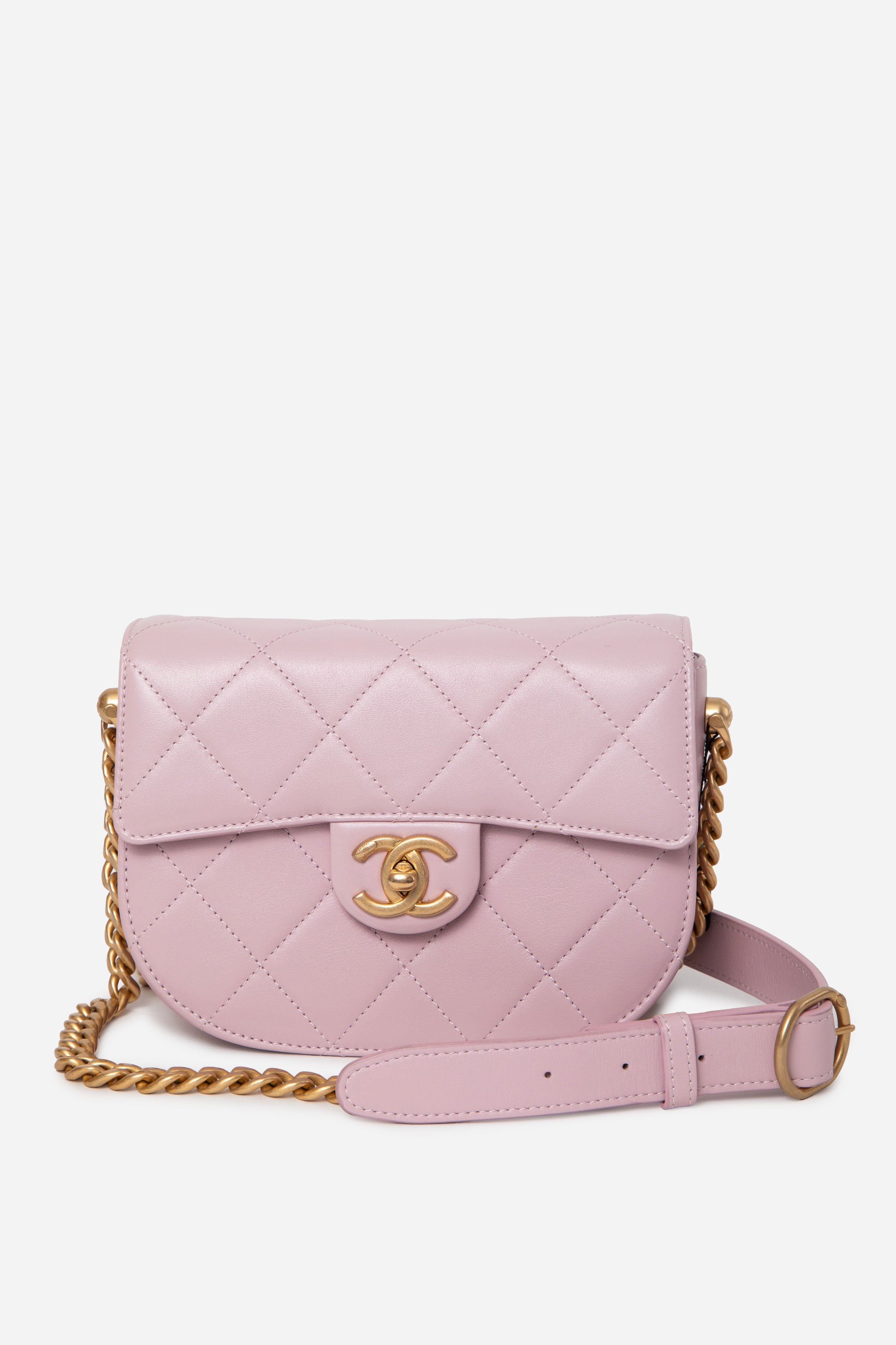 Pre-owned Chanel Calfskin Round Messenger Bag