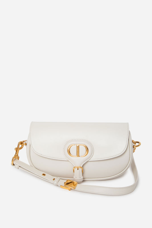 Dior White Calfskin East West Bobby Bag