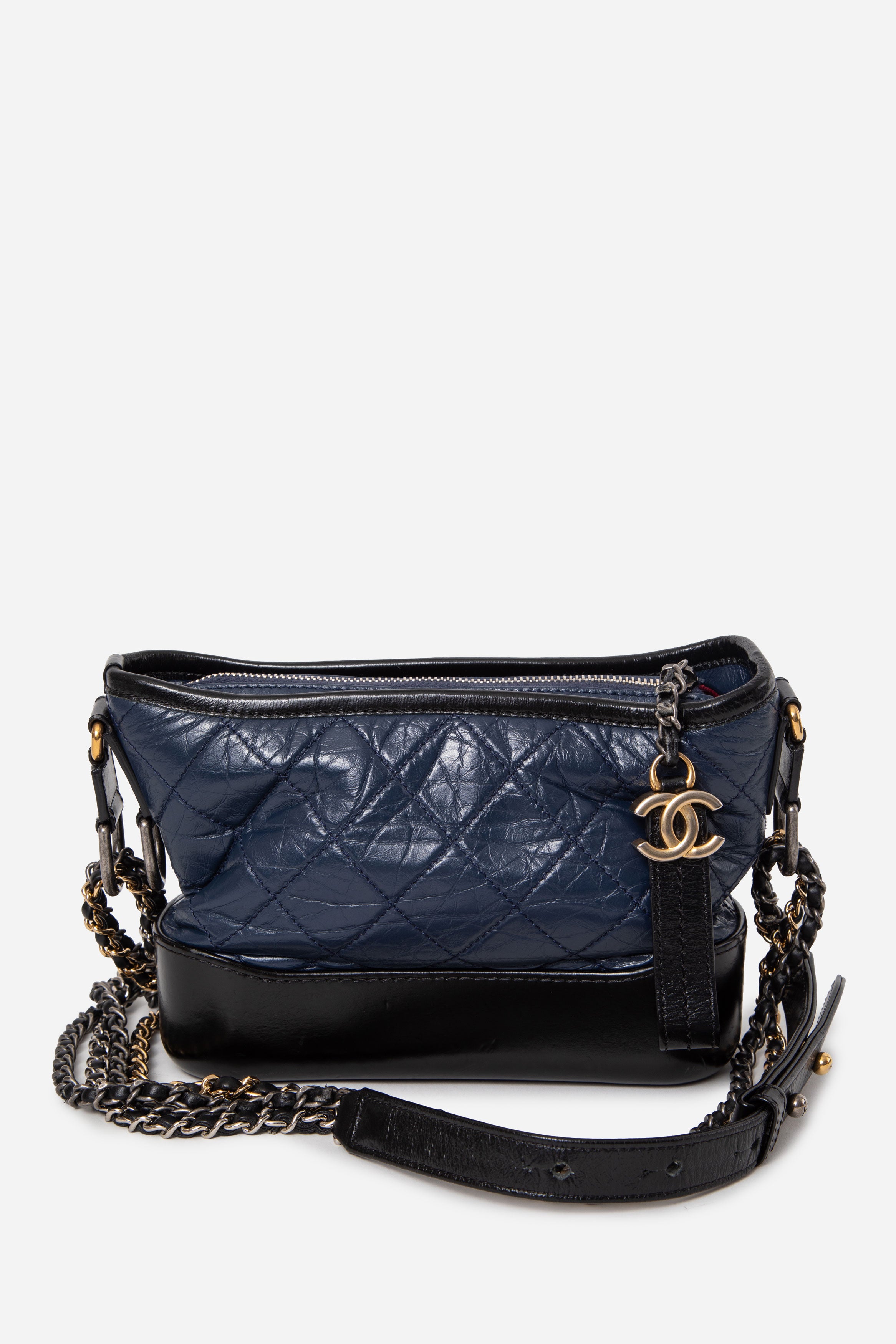Pre-owned Chanel Small Navy/Black Gabrielle Hobo Bag