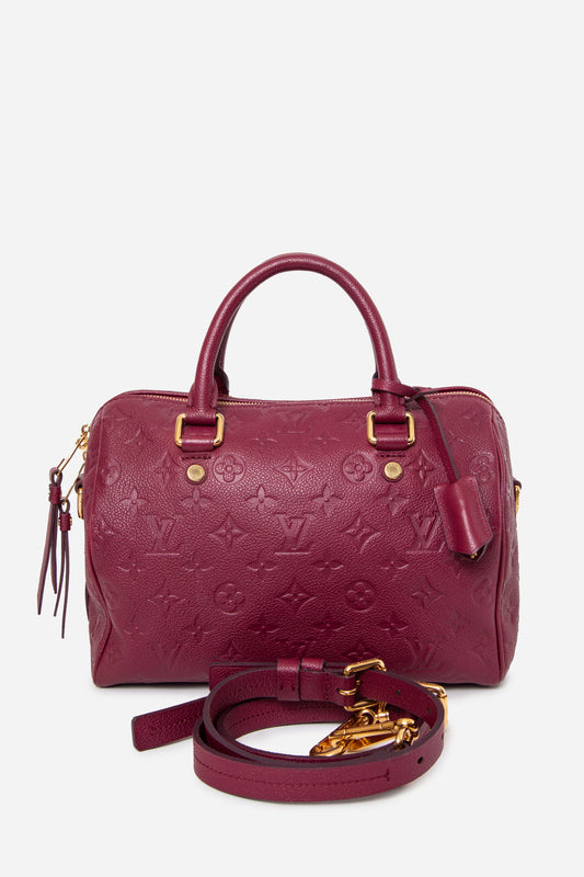 Louis Vuitton 2013 Aurore Monogram Empreinte Leather Speedy Bandouliere 25