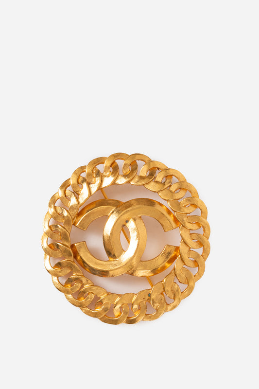 Pre-Owned Chanel 1996 Gold-Plated CC Brooch