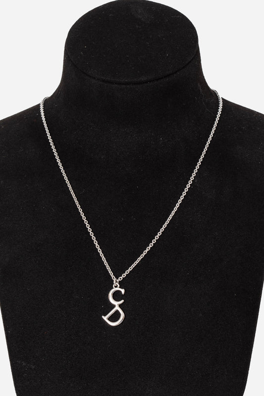 Dior Vintage Silver-Tone CD Logo Necklace