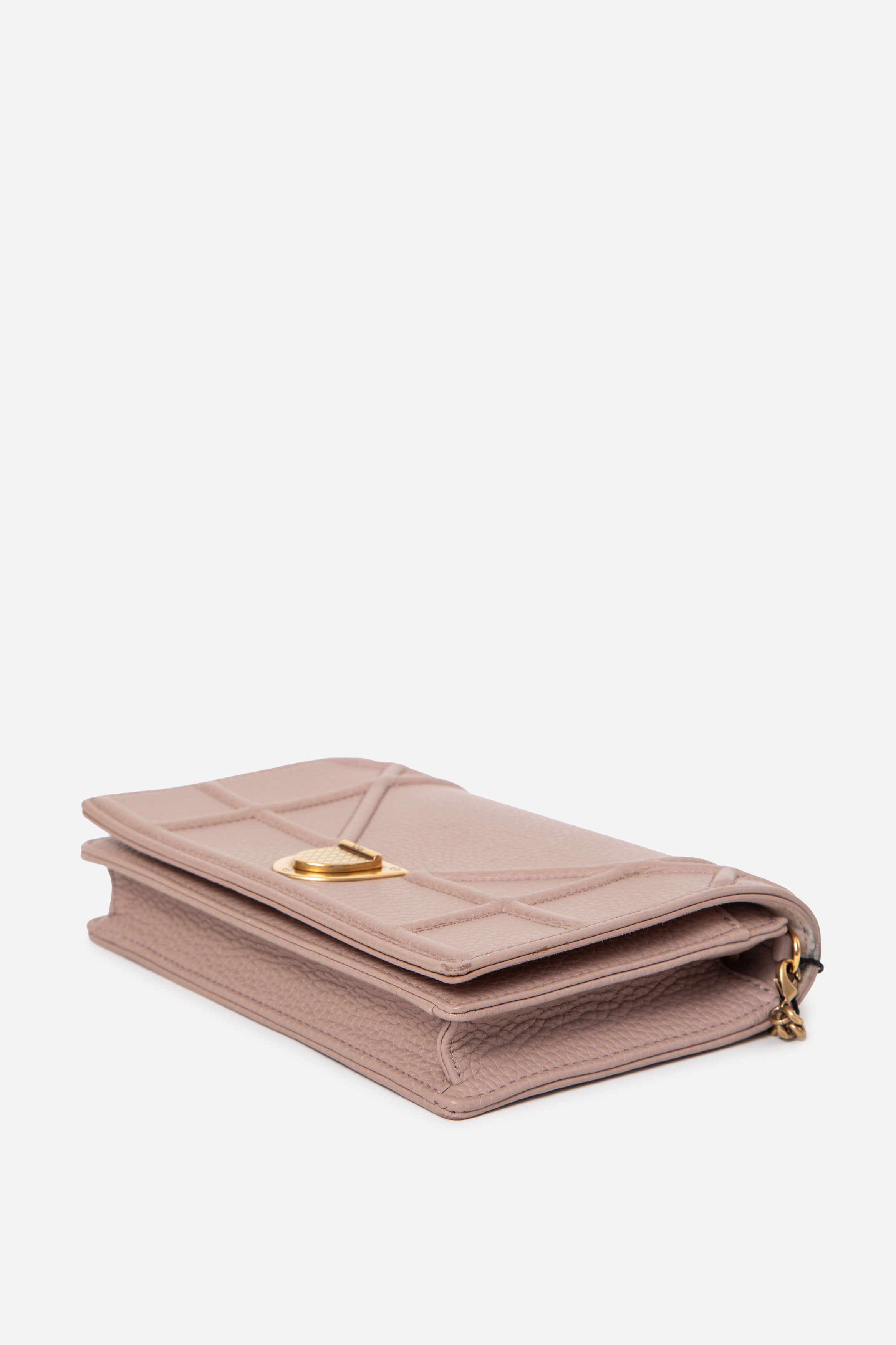 Dior 2017 Nude Calfskin Diorama Wallet On Chain