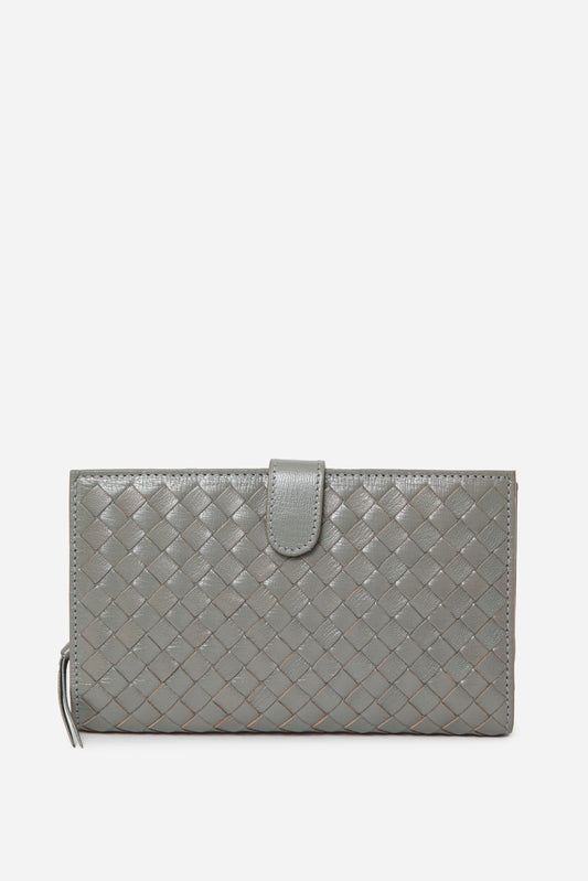 Bottega Veneta Green Nappa Intrecciato Continental Wallet