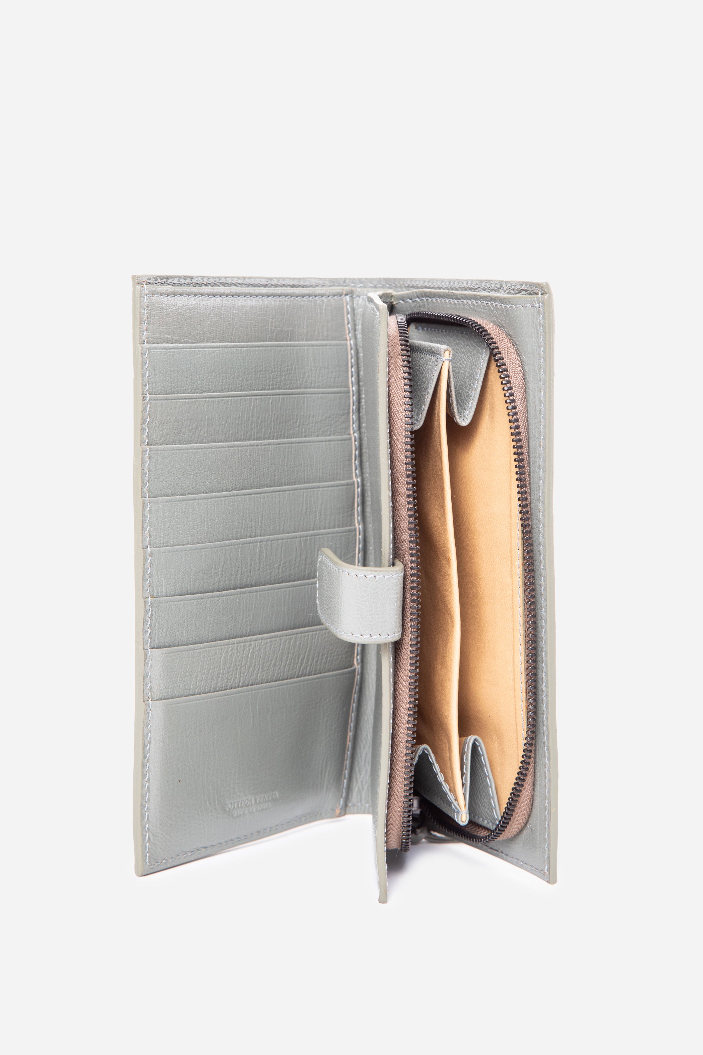 Bottega Veneta Green Nappa Intrecciato Continental Wallet
