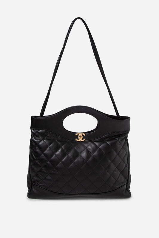 Pre-Owned Chanel Shiny Aged Calfskin Quilted Large 31 bag