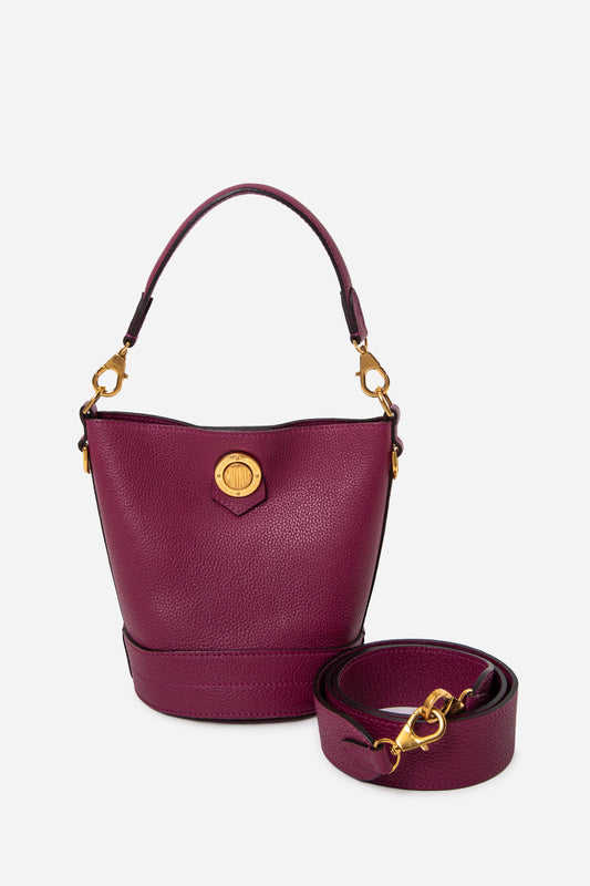 Moynat Purple Grained Calfskin Rubis Bucket Bag