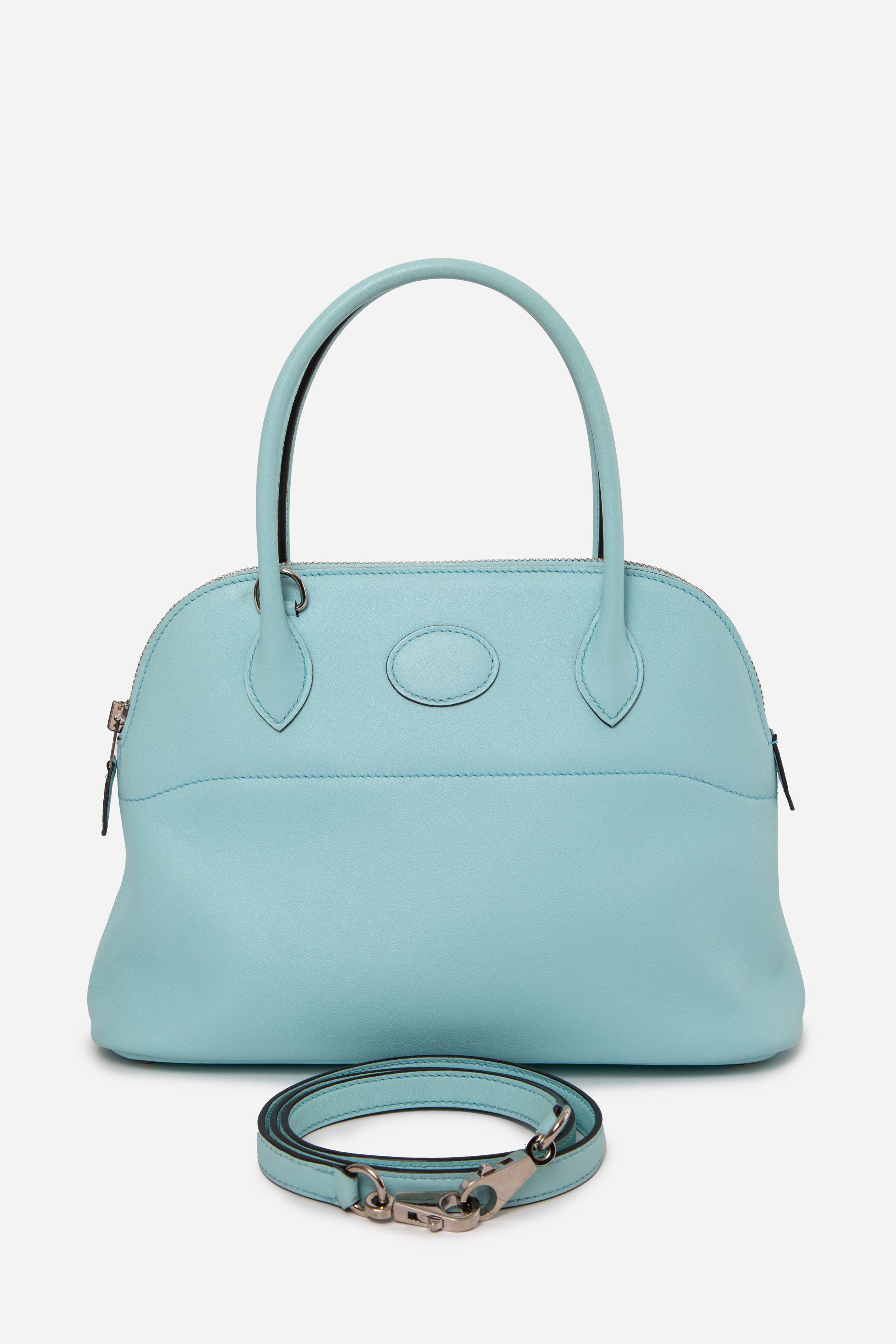 Hermes 2017 Blue Swift Leather Bolide 27 Handbag