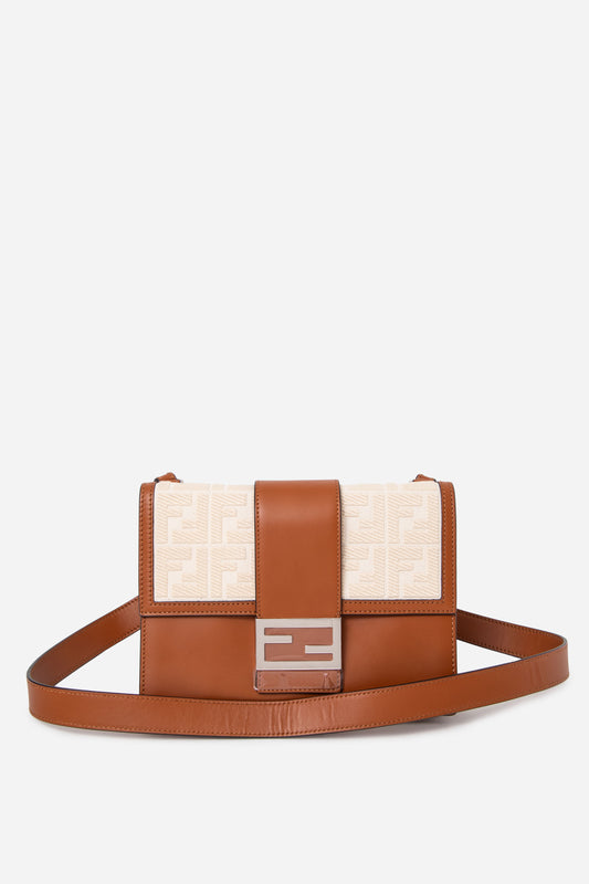 Fendi Canvas/Leather Flat Bauguette