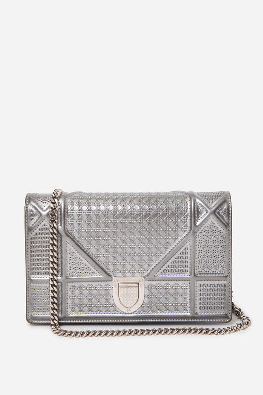 Dior 2017 Metallic Diorama Wallet on Chain