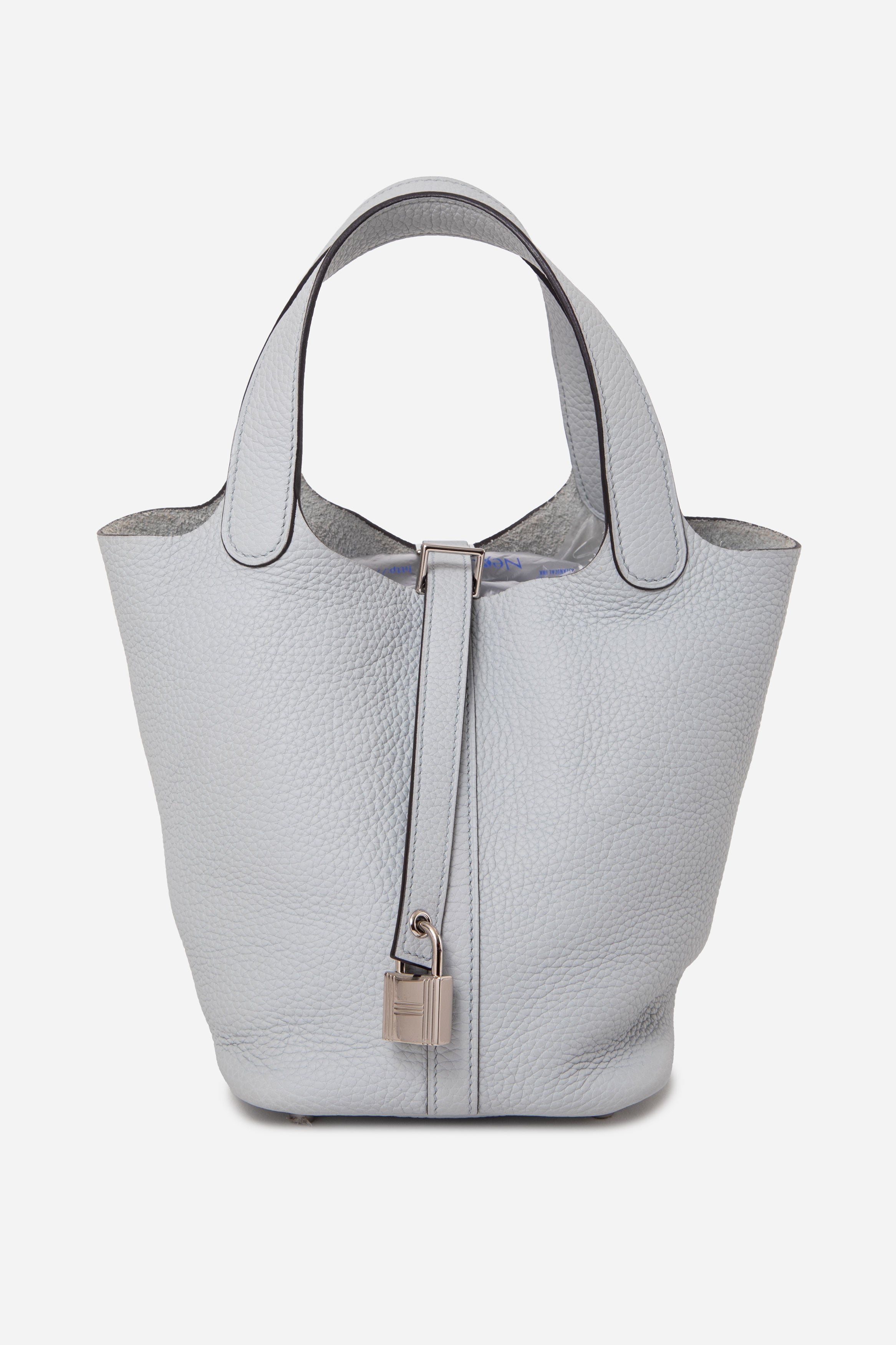 Hermès 2021 Blue Pale Clemence Leather Picotin 18