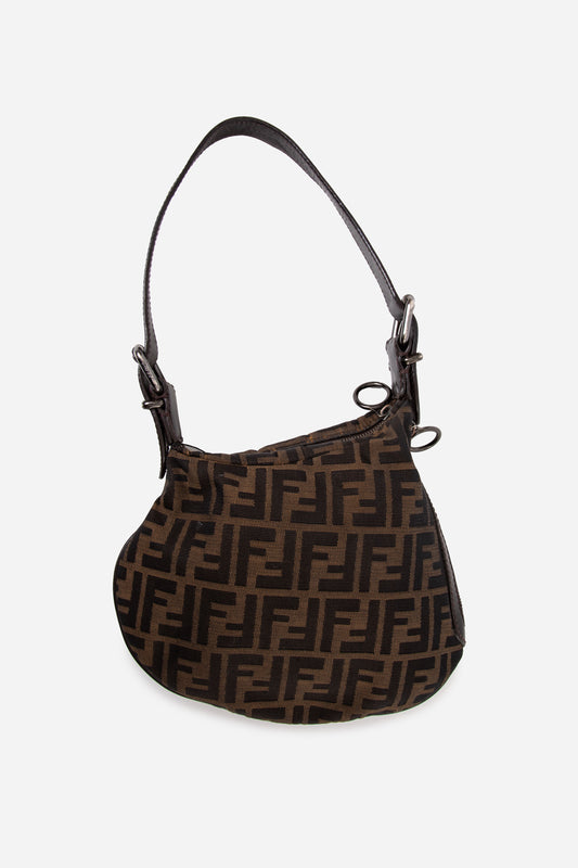 Fendi Canvas Zucca FF Shoulder Bag