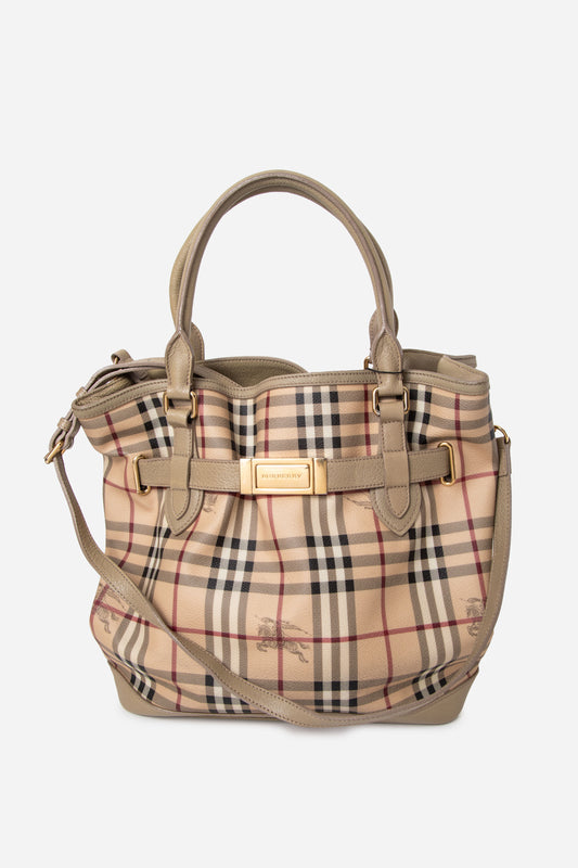 Burberry Haymarket Check Hobo Bag