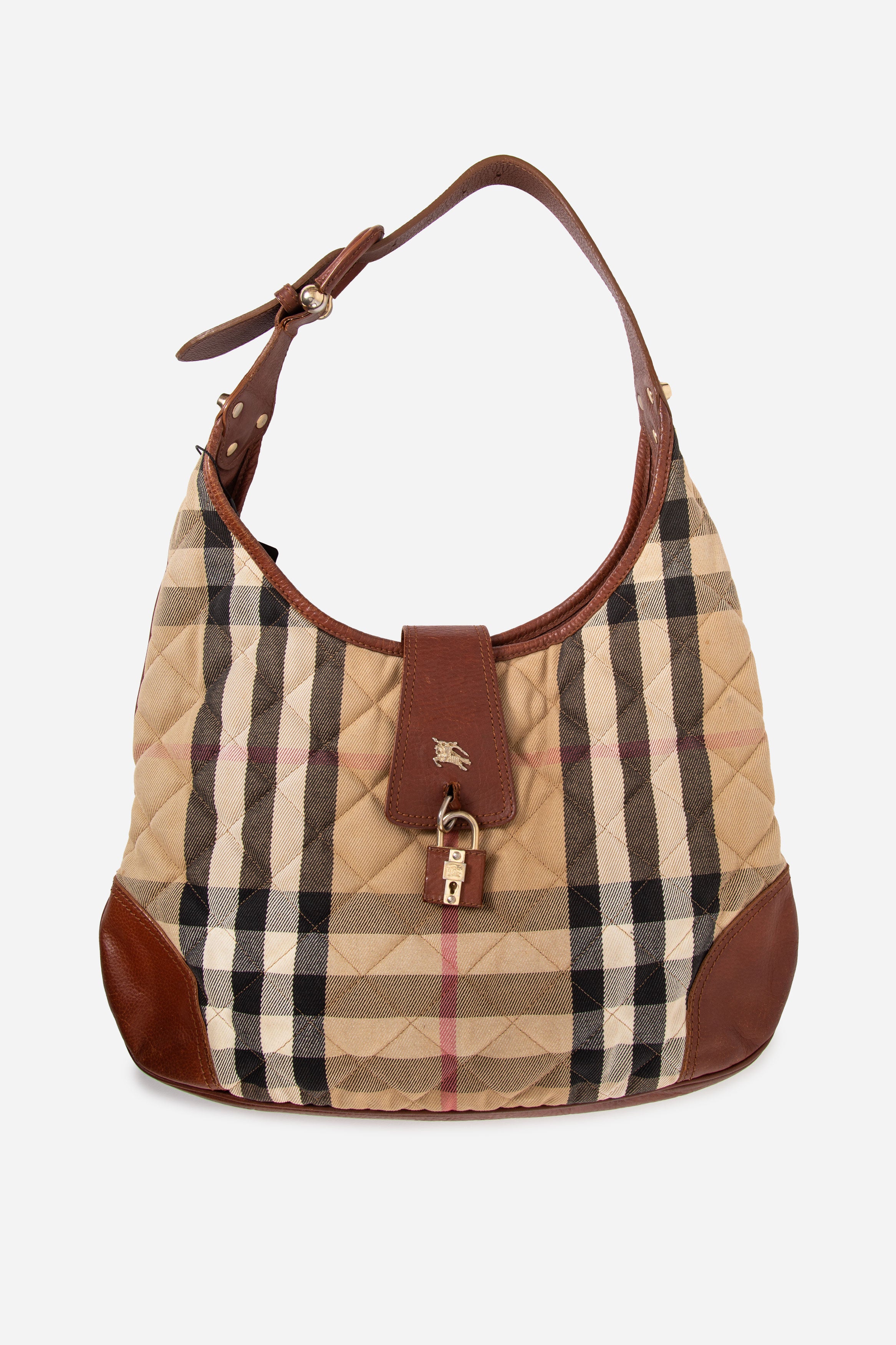 Burberry Brown Nova Check Hobo Bag