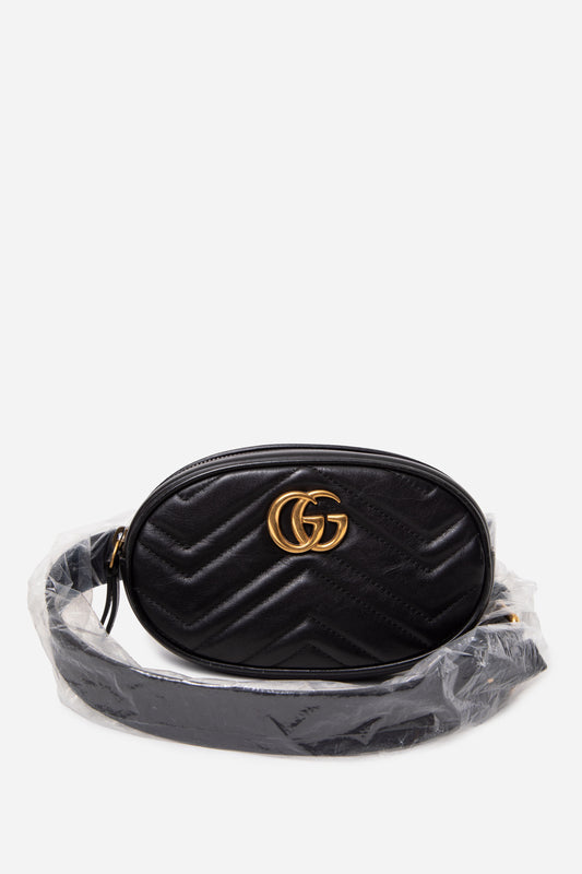 Gucci Black GG Marmont Belt Bag