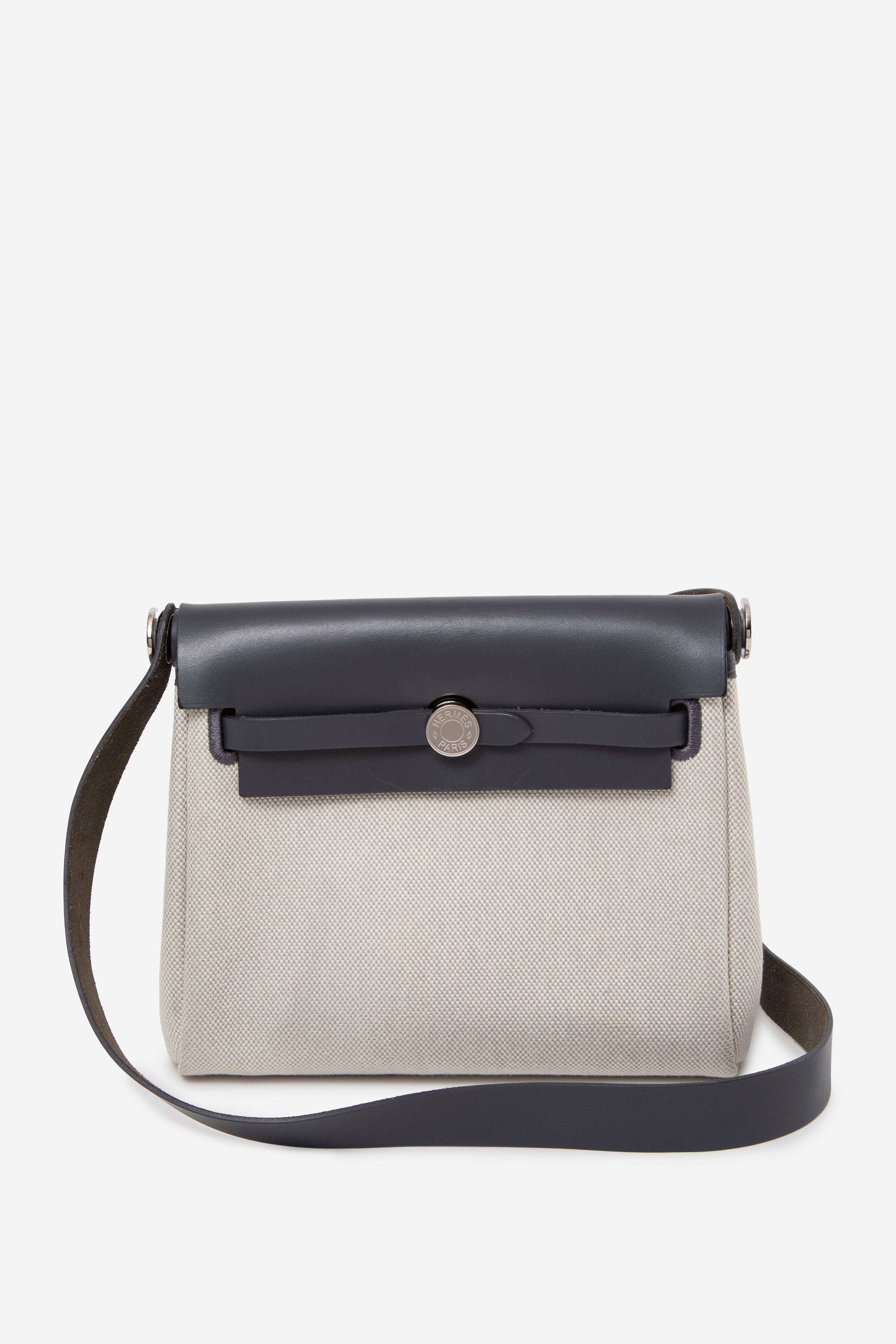 Hermes 2024 Mini Herbag Zip 20 Ecru Ardoise Vache Hunter
