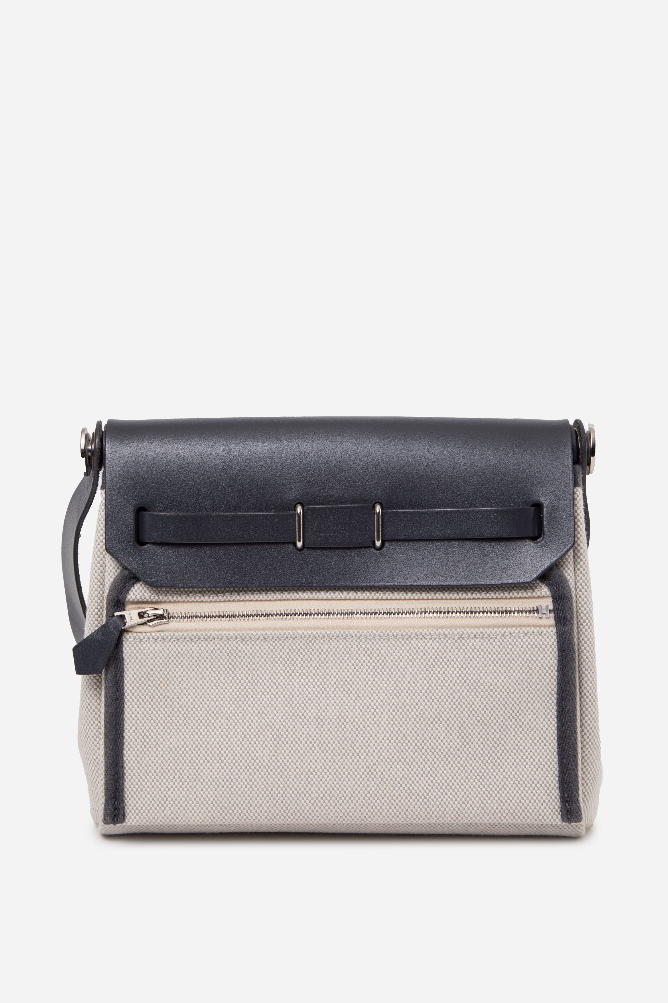 Hermes 2024 Mini Herbag Zip 20 Ecru Ardoise Vache Hunter