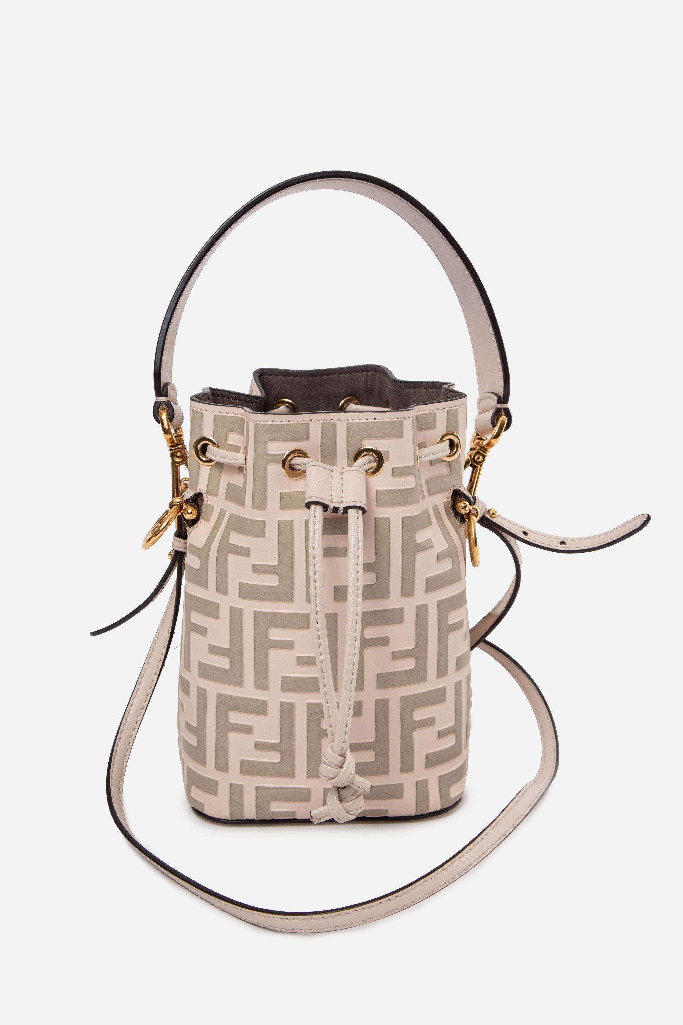 Fendi FF Embossed Mini Mon Tresor Bucket Bag