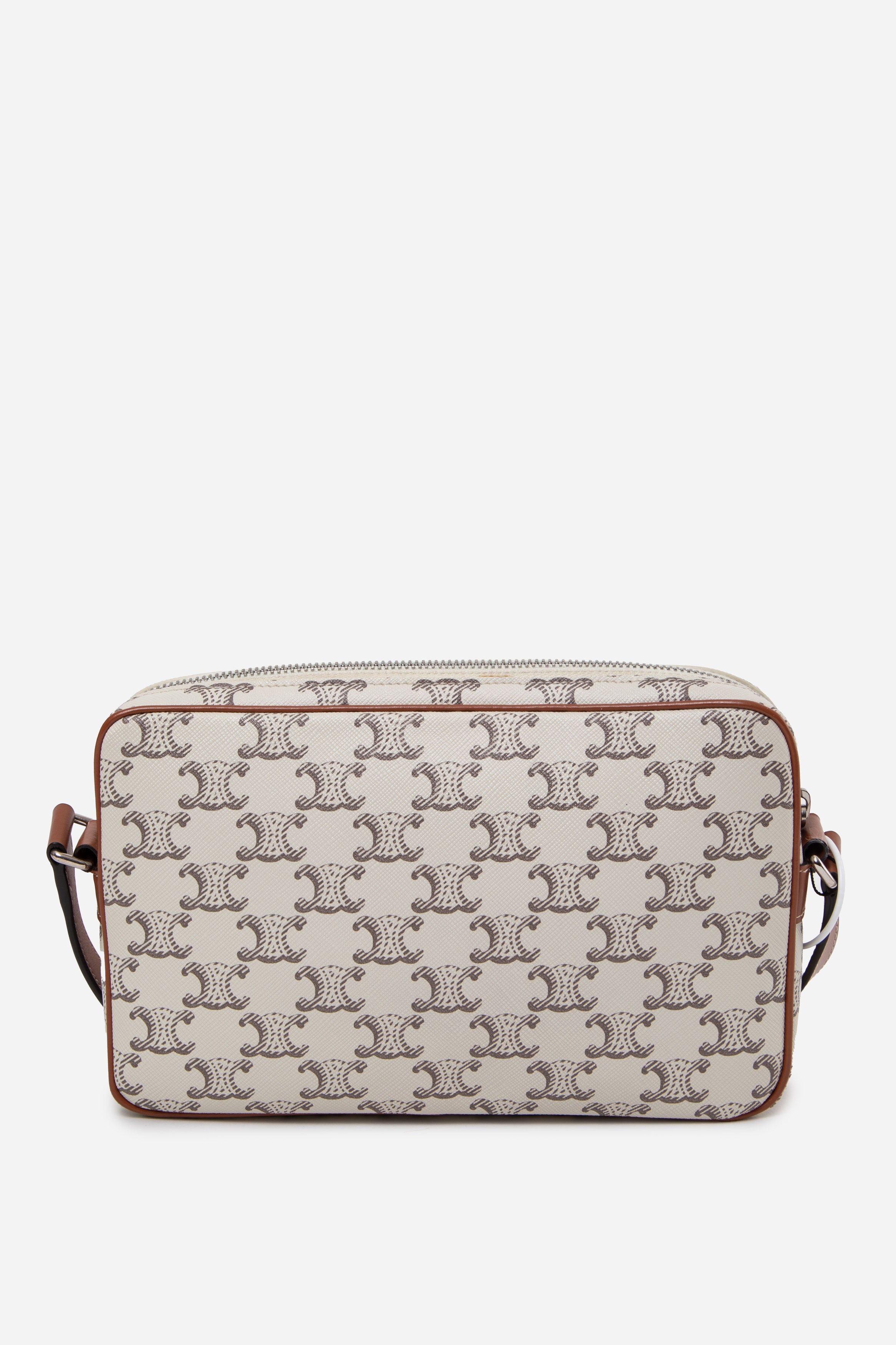 Celine 2023 Triomphe Canvas Medium Messenger Bag White
